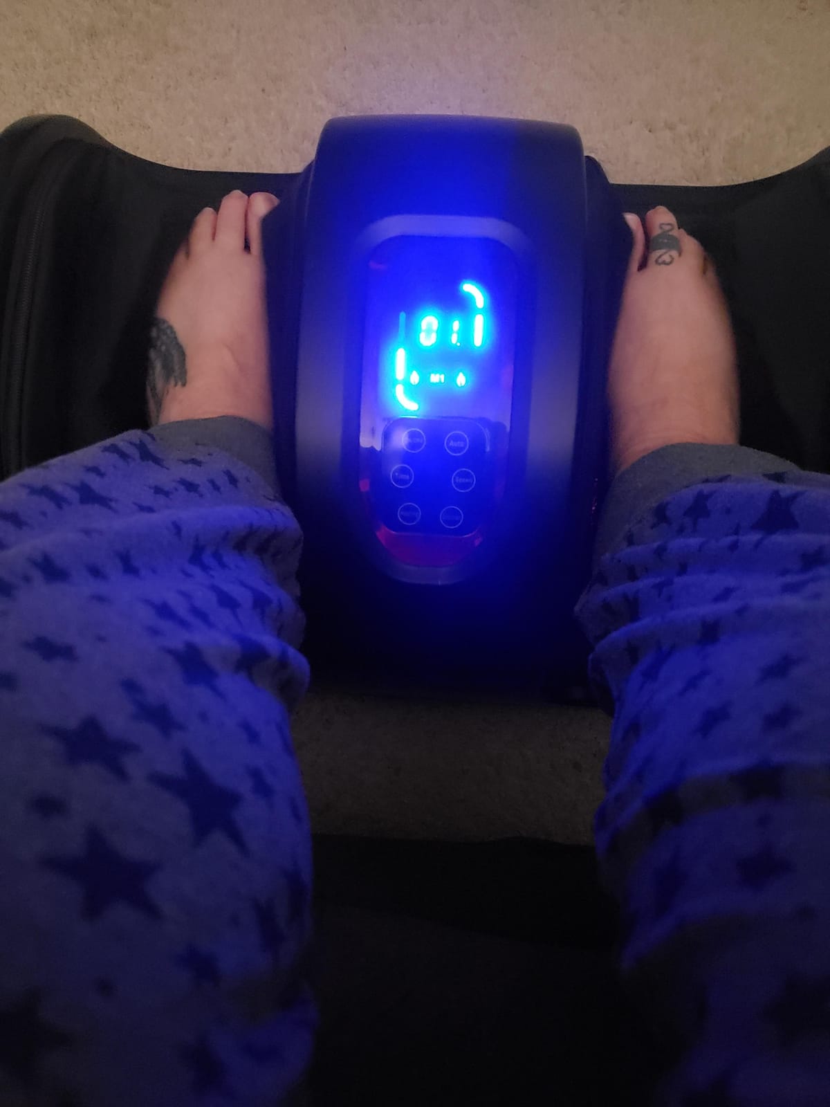 Best Choice Products Shiatsu Foot Massager with Heat for Plantar Fasciitis & Neuropathy, Kneading Foot & Calf Massager with Remote, 360° Adjustable Handle, Rolling & Compression Massage - Red customer photo 2