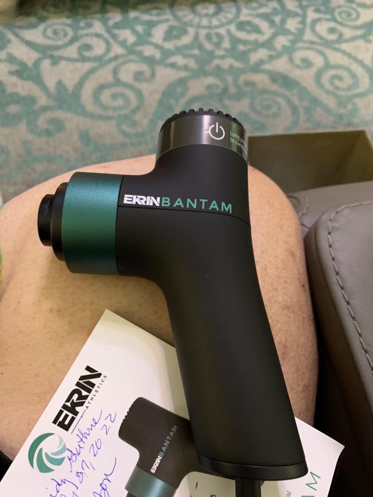 Bantam Mini Massage Gun - Compact Deep Tissue Muscle Massager with Adjustable Speeds & 4 Attachments - Long Battery Life, Lightweight, Travel Friendly customer photo 2