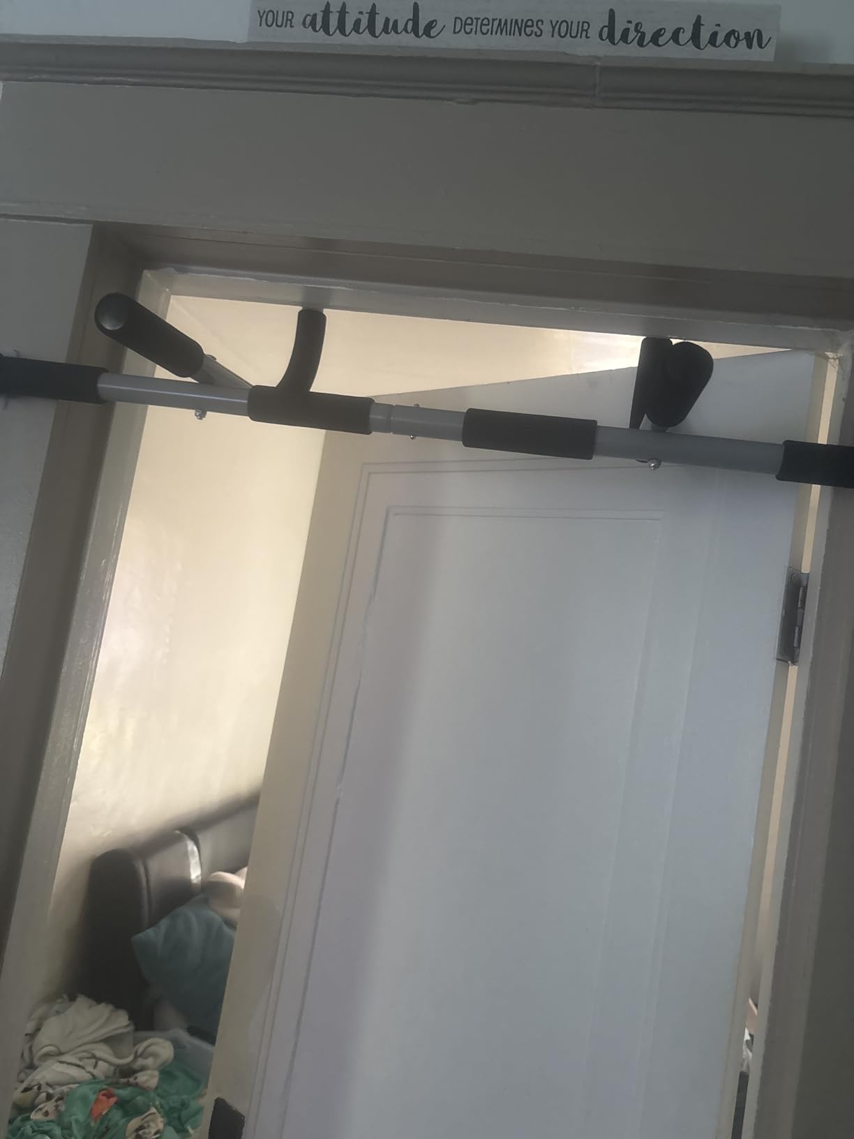 Ally Peaks Pull Up Bar for Doorway | Thickened Steel Max Limit 440 lbs Upper Body Fitness Workout Bar| Multi-Grip Strength for Doorway | Indoor Chin-Up Bar Fitness Trainer for Home Gym Portable customer photo 2