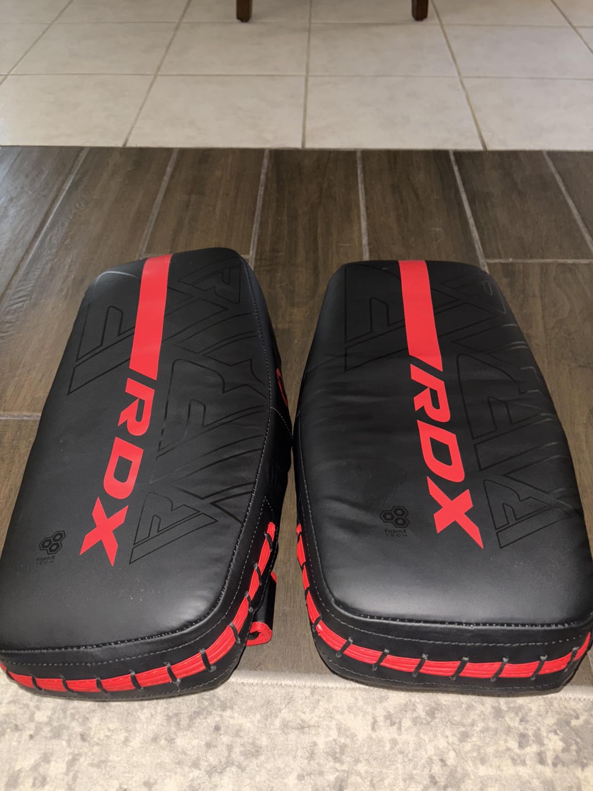 RDX Thai Pads Curved Kickboxing Muay Thai with Solid Handle Grip, Maya Hide Leather KARA Strike Shield for Knees Elbows Kicks Punches customer photo 2