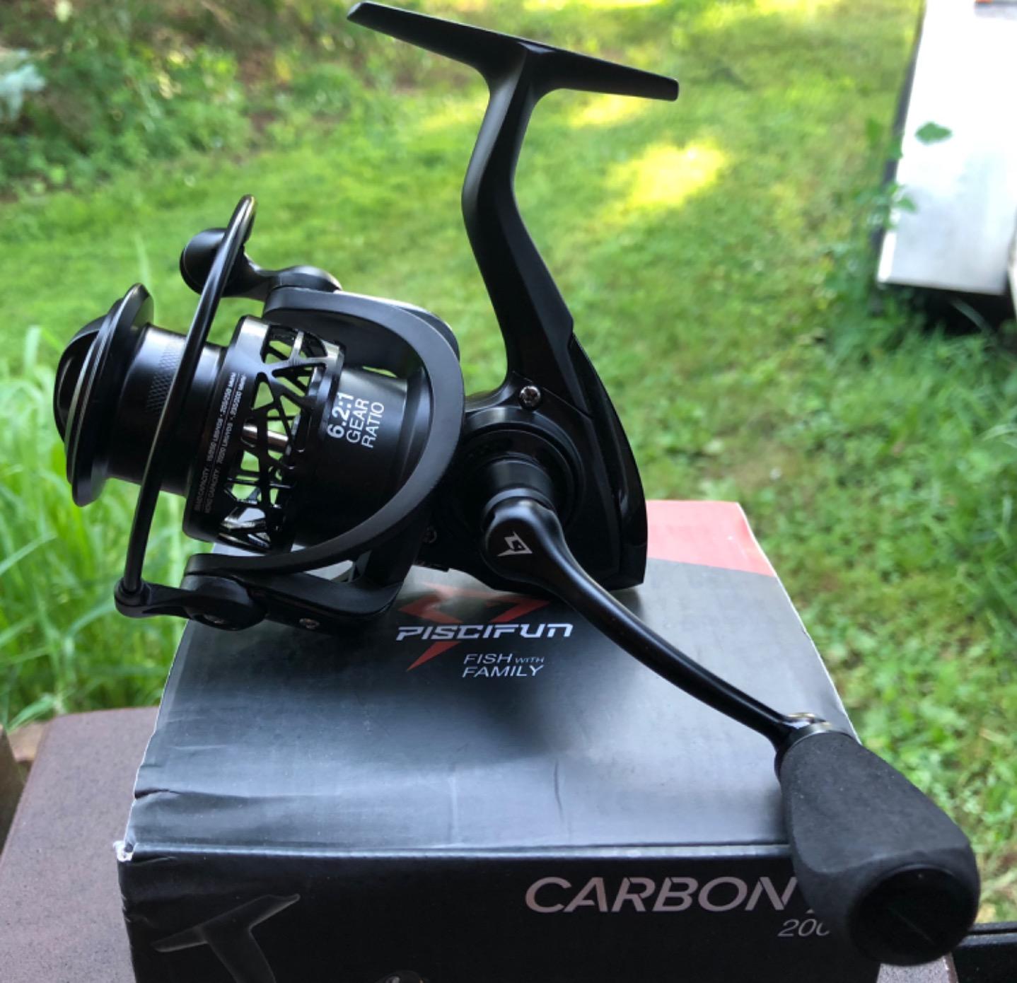 Piscifun Carbon X Ultralight Spinning Reel, Carbon Frame, 33lb Max Drag | 10+1 shielded bearings, smooth retrieve, two handle styles by size, balanced for freshwater bass and trout fishing, 500-4000 customer photo 2