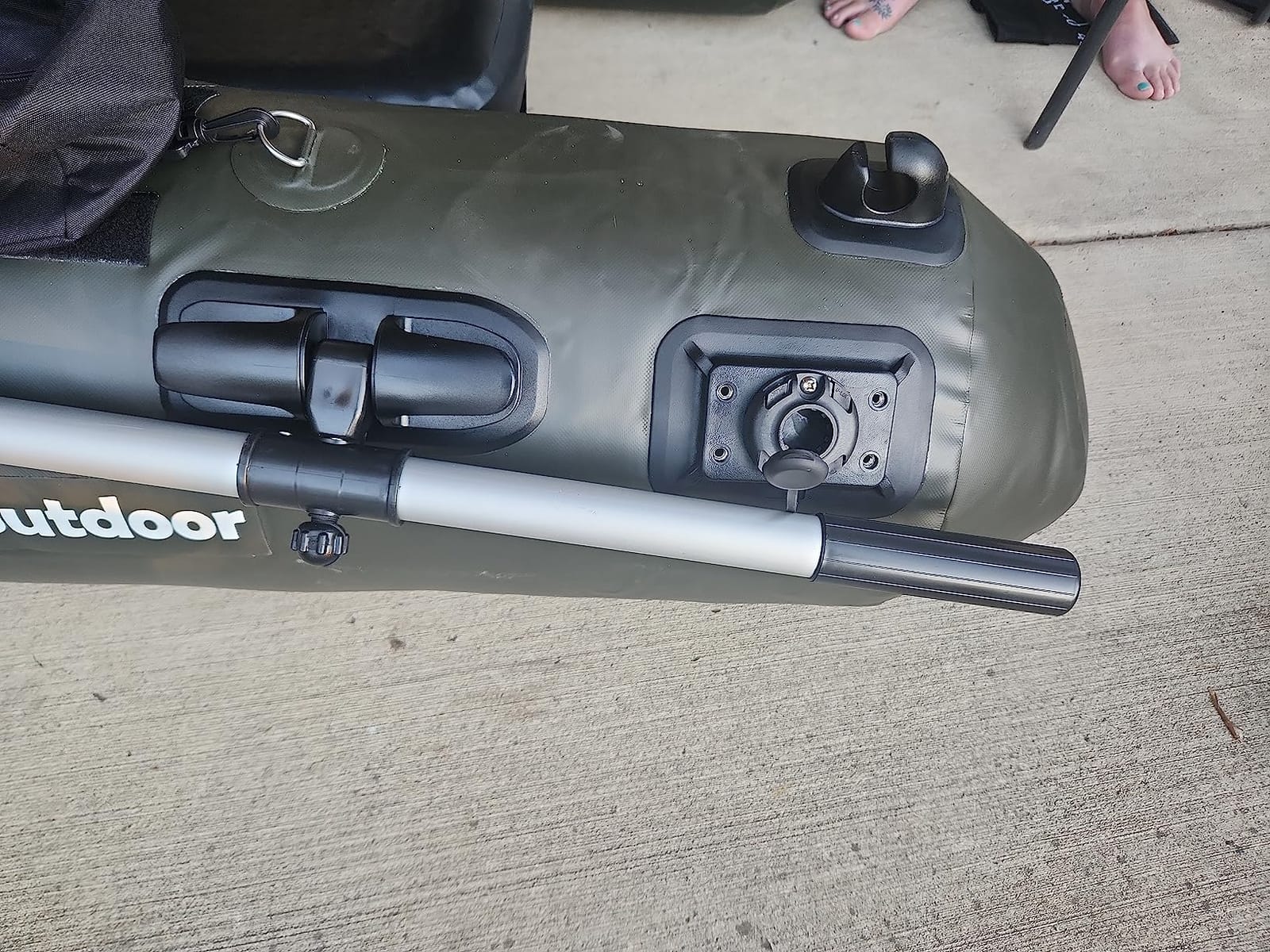 Inflatable Fishing Float Tube, Belly Boat Fishing with Adjustable Backpack Straps, Storage Pockets, Fish Ruler, Pump, Oar, Float Tubes for Fishing, 350 LBS Load Capacity customer photo 2