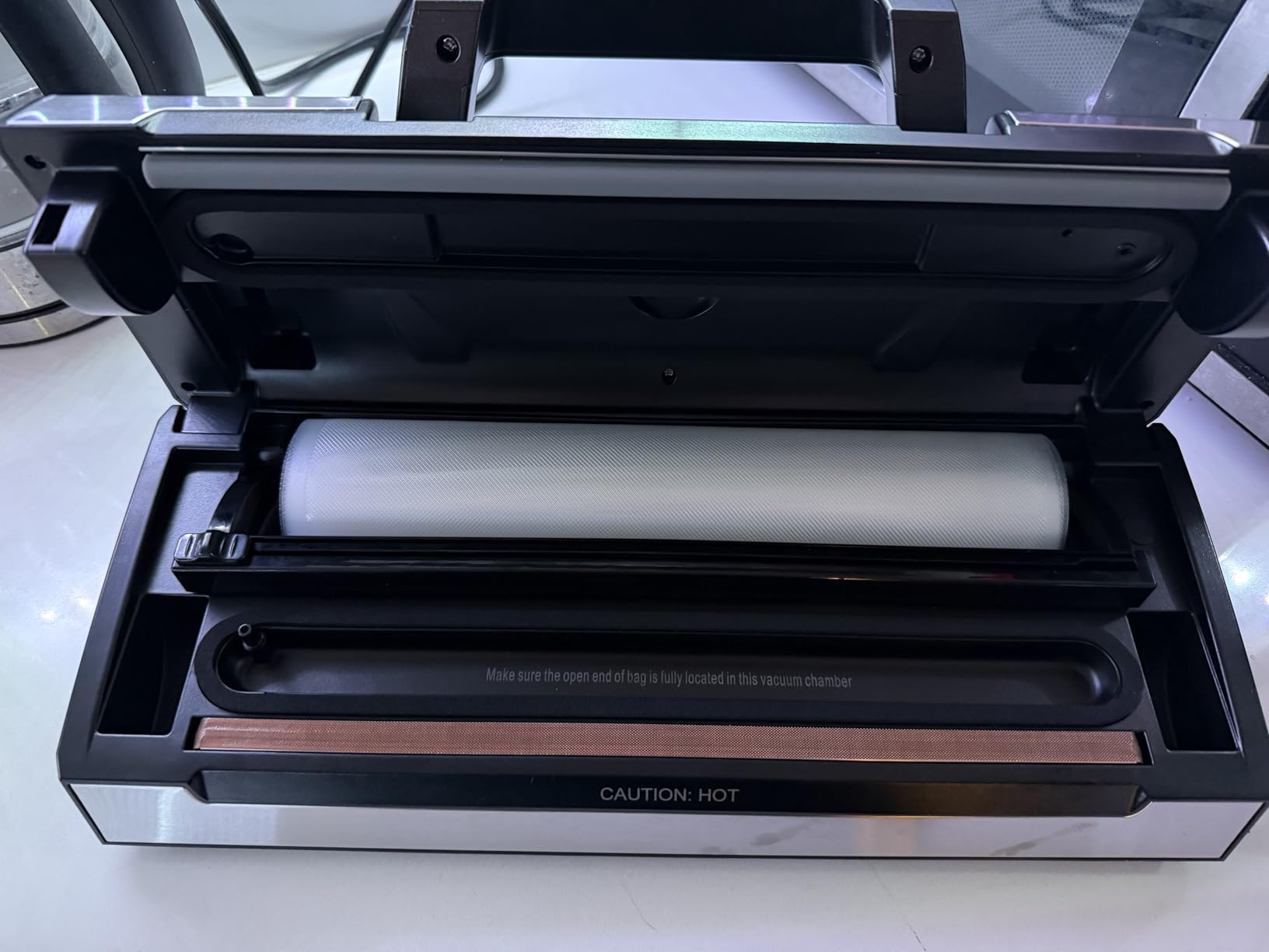 Potane Precision Vacuum Machine, Pro Food Sealer with Built-in Cutter and Bag Storage(Up to 20 Feet Length), Both Auto Manual Options, 2 Modes, Includes 2 Bag Rolls 11