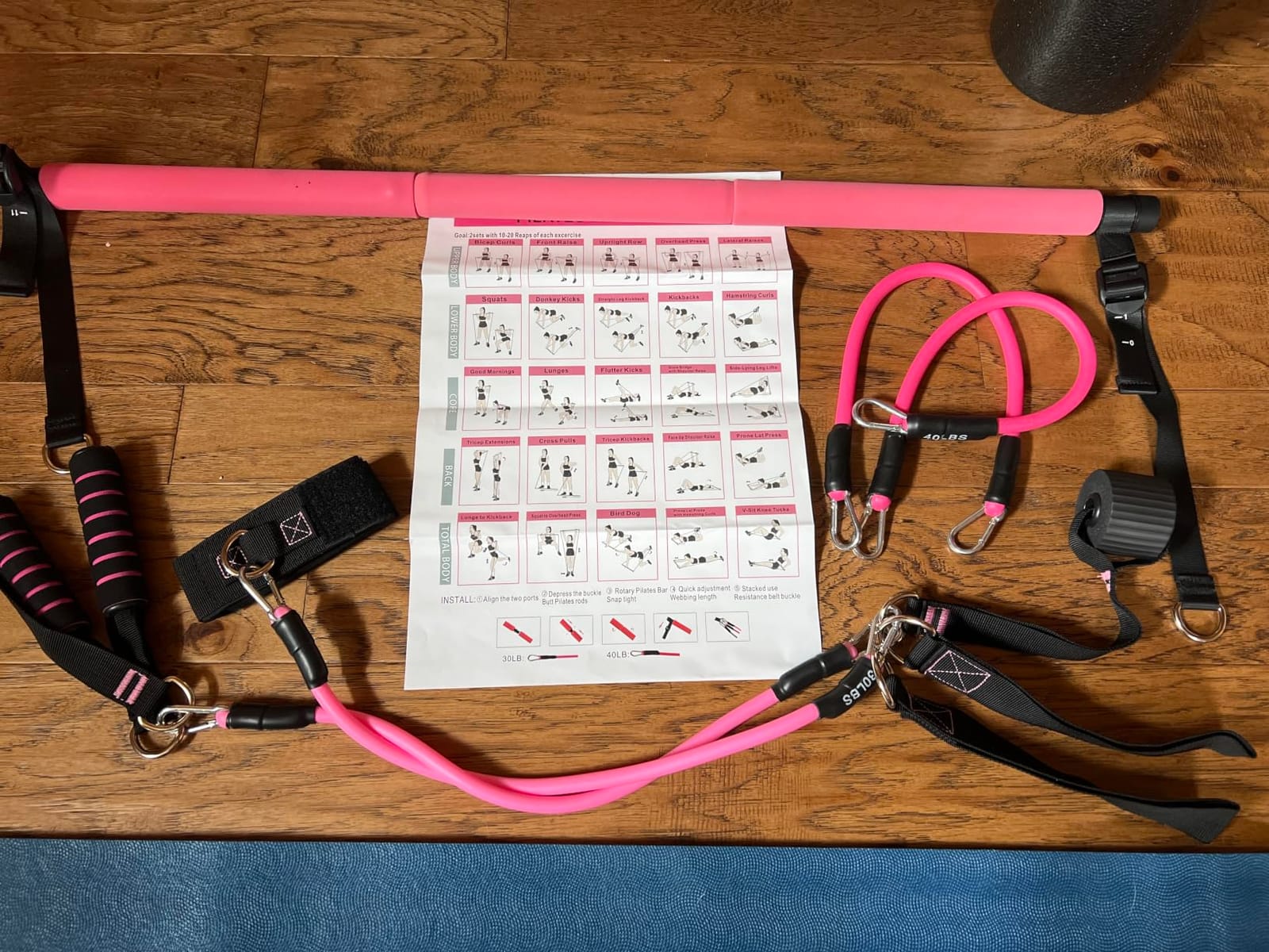 Bbtops Pilates Bar Kit with Resistance Bands,Pilates Bar with Stackable Bands Workout Equipment for Legs,Hip,Waist and Arm,Exercise Fitness Equipment for Women & Men Home Gym Yoga Pilates customer photo 1