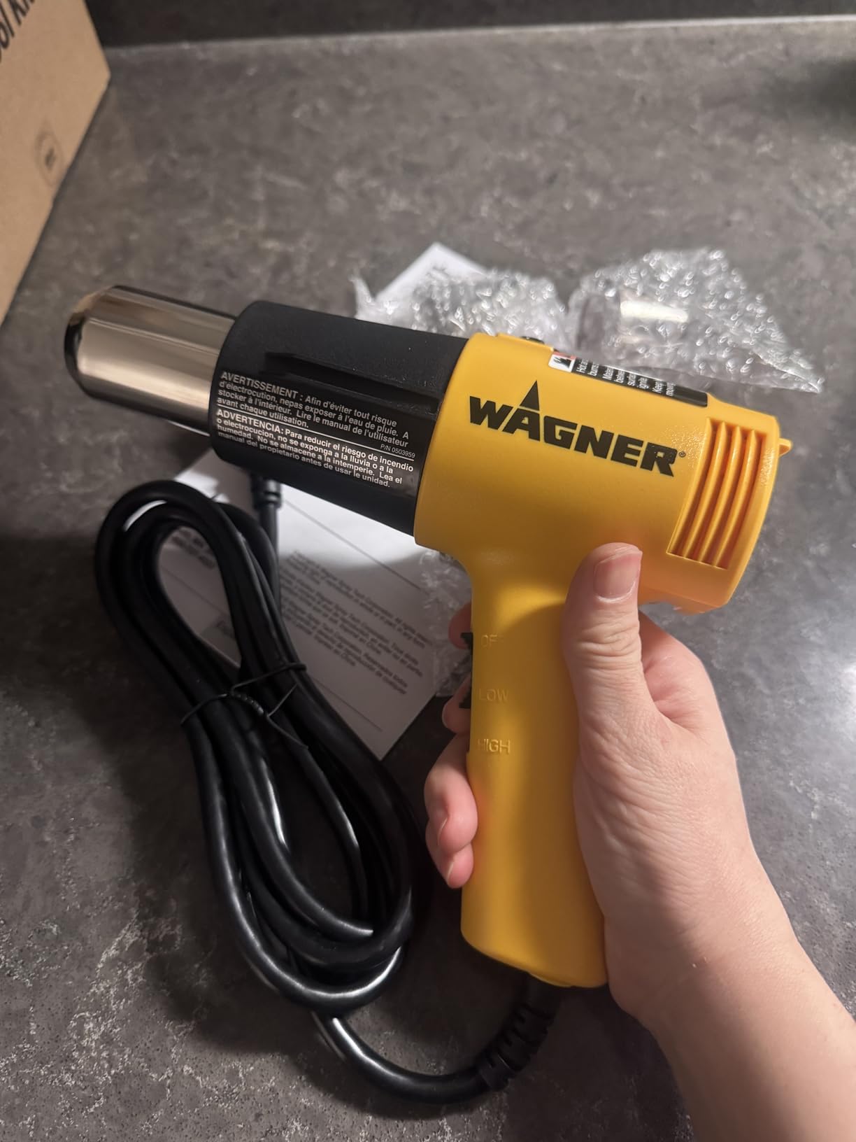 Wagner Spraytech HT1000 Kit Dual-Temperature Heat Gun with 3 Nozzles | Two heat settings and three nozzles support paint softening, shrink wrap, plastic bending and bolt removal. customer photo 1