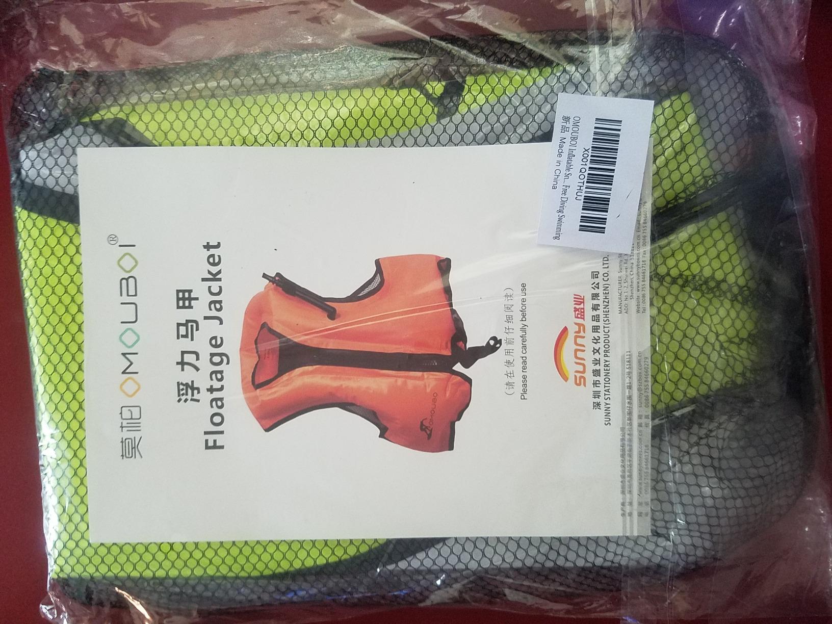 OMOUBOI Inflatable Snorkel Vest Kayak Swim Vest for Adults Snorkel Vests Inflatable Buoyancy Jacket Portable Diving Jackets Swimming Vests for Snorkeling Water Sports Beginner Adults-Only (96-220 lbs) customer photo 2