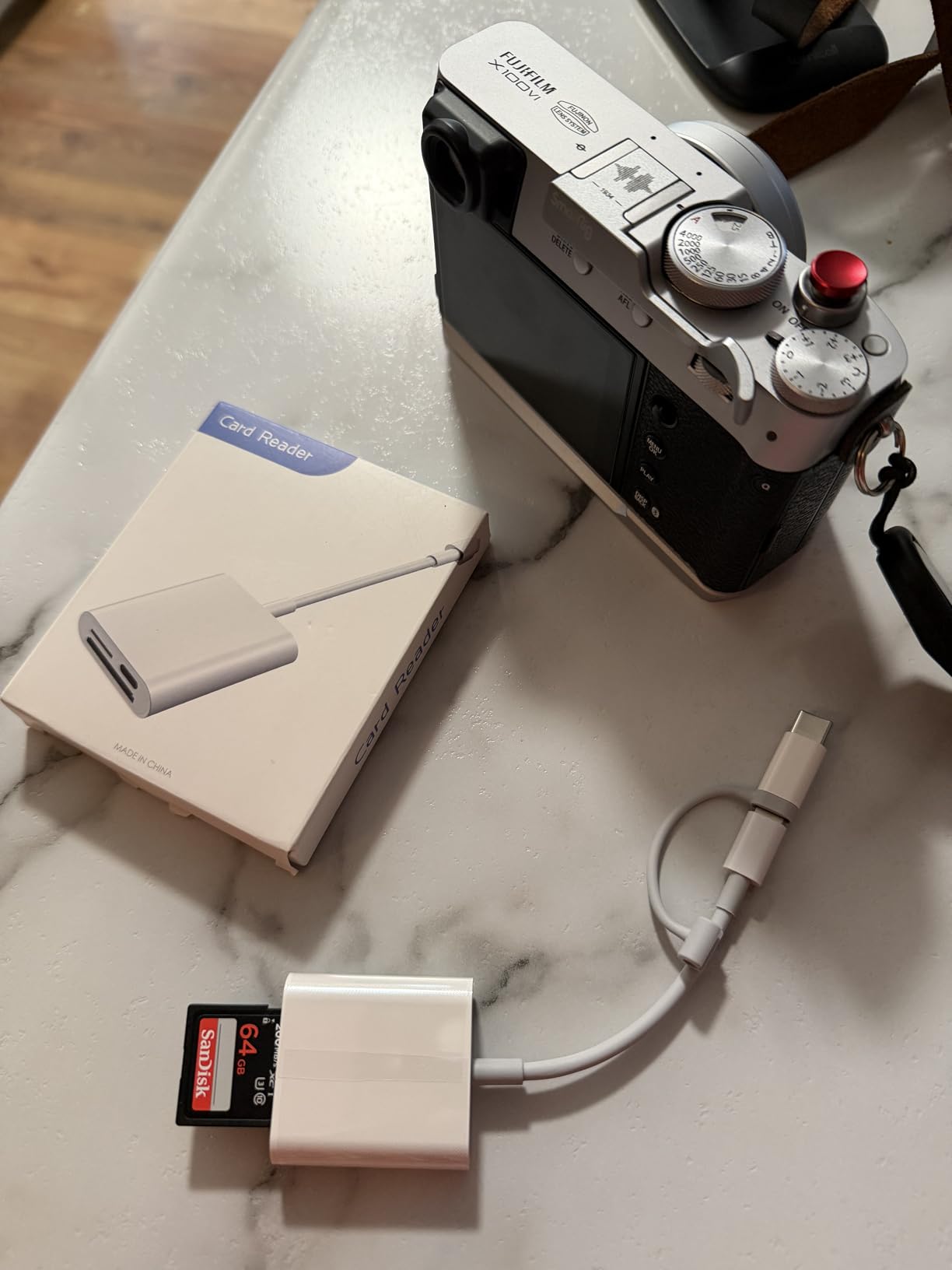 SD Card Reader for iPhone iPad, Oyuiasle Digital Trail Camera SD Card Viewer with Dual Slot for MicroSD/SD, Lightening&USBC Dual-Connector Memory Card Adapter for Photography, Plug and Play customer photo 2