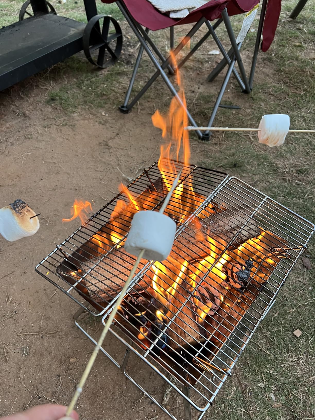 CAMPINGMOON Portable Campfire BBQ Grill 14 Inch Stainless Steel Folding Fire Pit Wood Burning Adjustable Height Outdoor Cooking RV Camping Carry Bag MT-2 customer photo 2