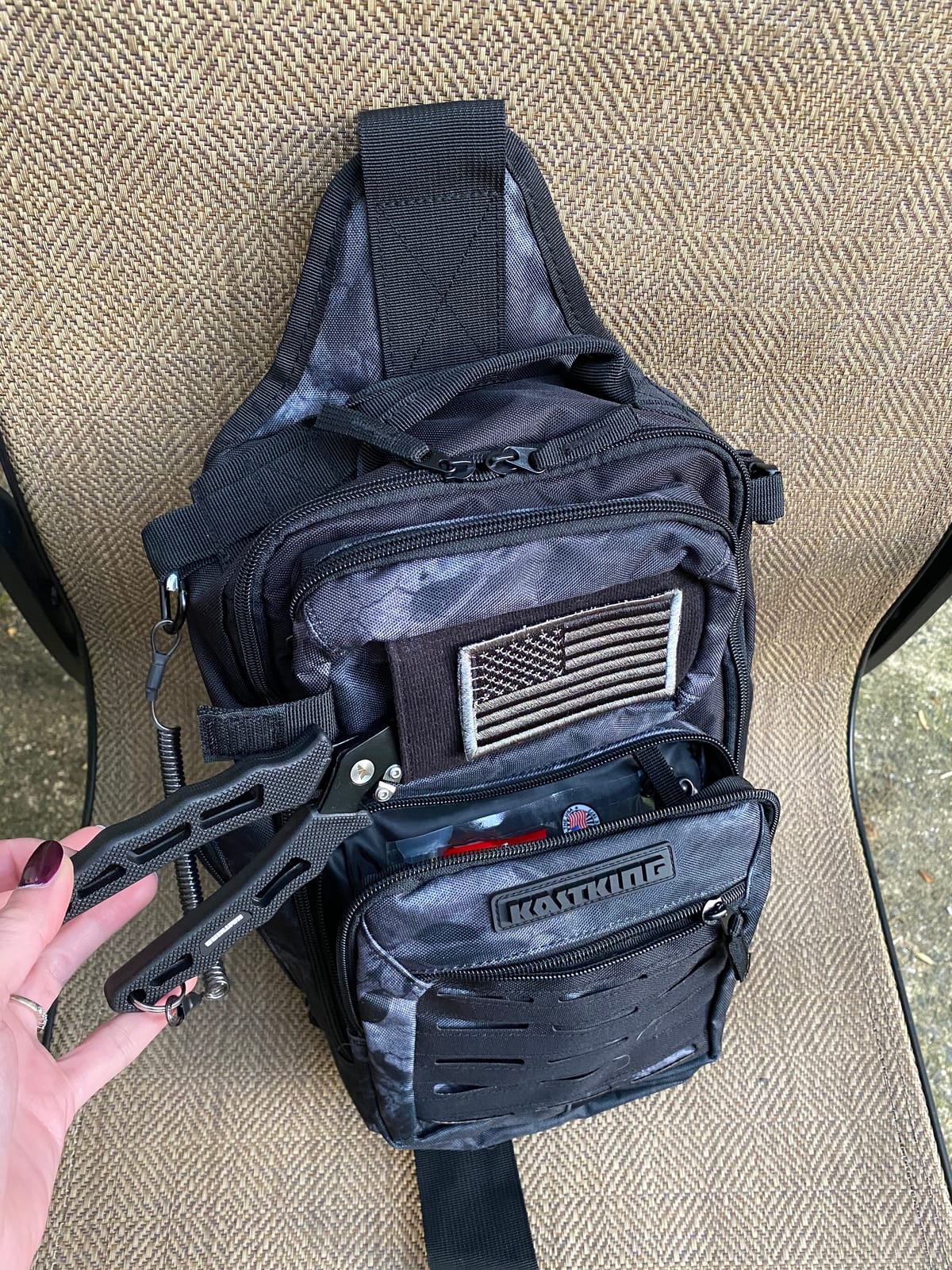 KastKing Blowbak Fishing Sling Bag, Fishing Backpack with Rod Holder, MOLLE System customer photo 1