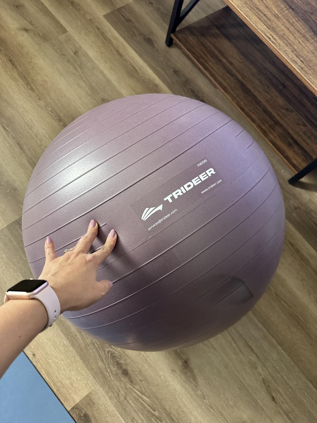 Trideer Exercise Ball, Stability Yoga Ball for Physical Therapy, Active Sitting, Pregnancy & Birth Labor Prep, Core Strength, Balance Training, Posture Improvement and Daily Stretching, 55/65/75cm customer photo 1