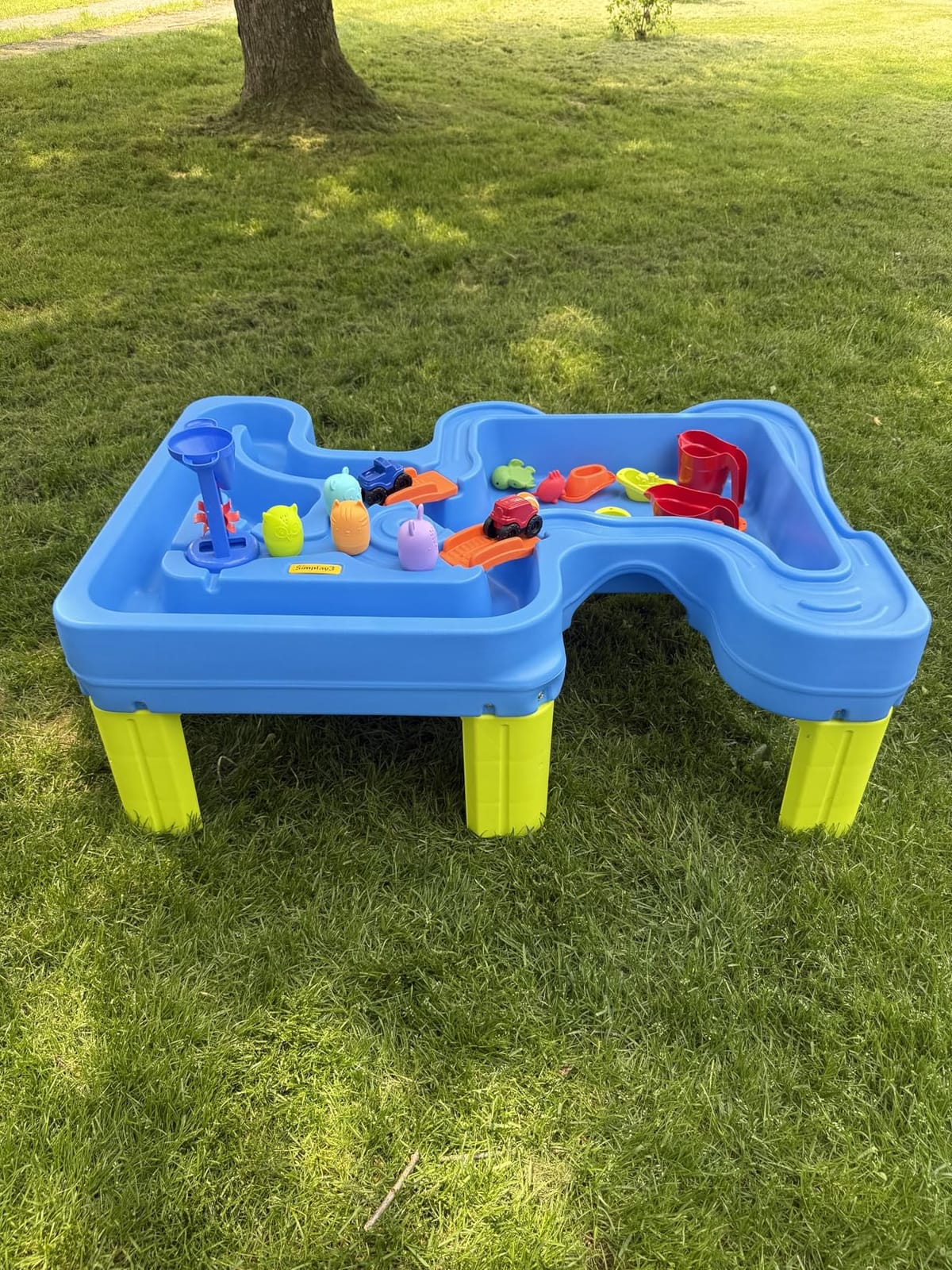 Simplay3 Big River and Roads Water Play Table, Outdoor Activity Table with Track Toys for Toddlers and Kids, 9 Accessories Included, Made in USA customer photo 2
