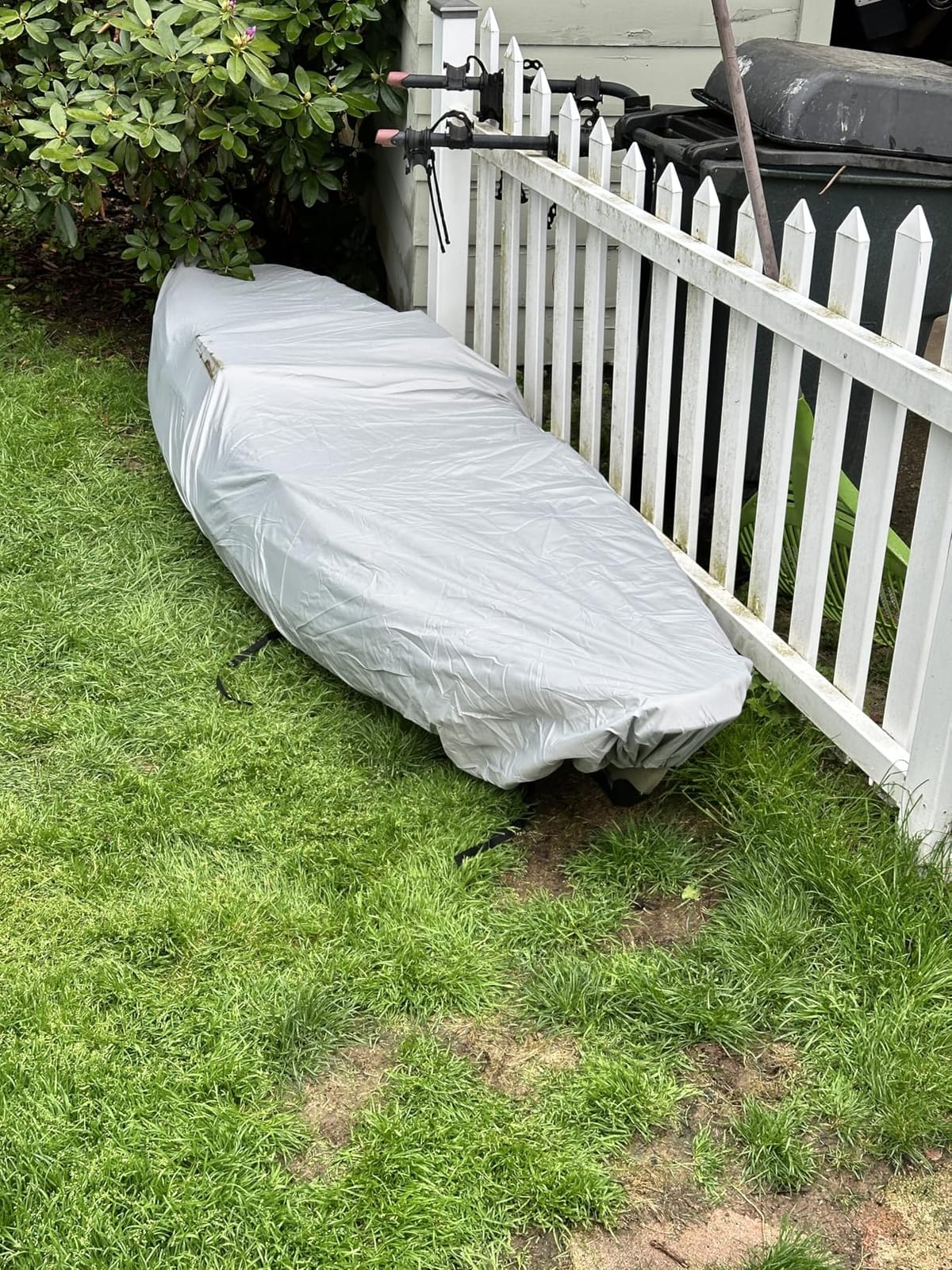 Frelaxy 420D Kayak Cover, Heavy Duty Waterproof UV Resistant Kayak Covers for Outdoor Storage, Ultra Strong Canoe Storage Dust Cover, Great for Indoor & Outdoor 9.8-13.5ft customer photo 2