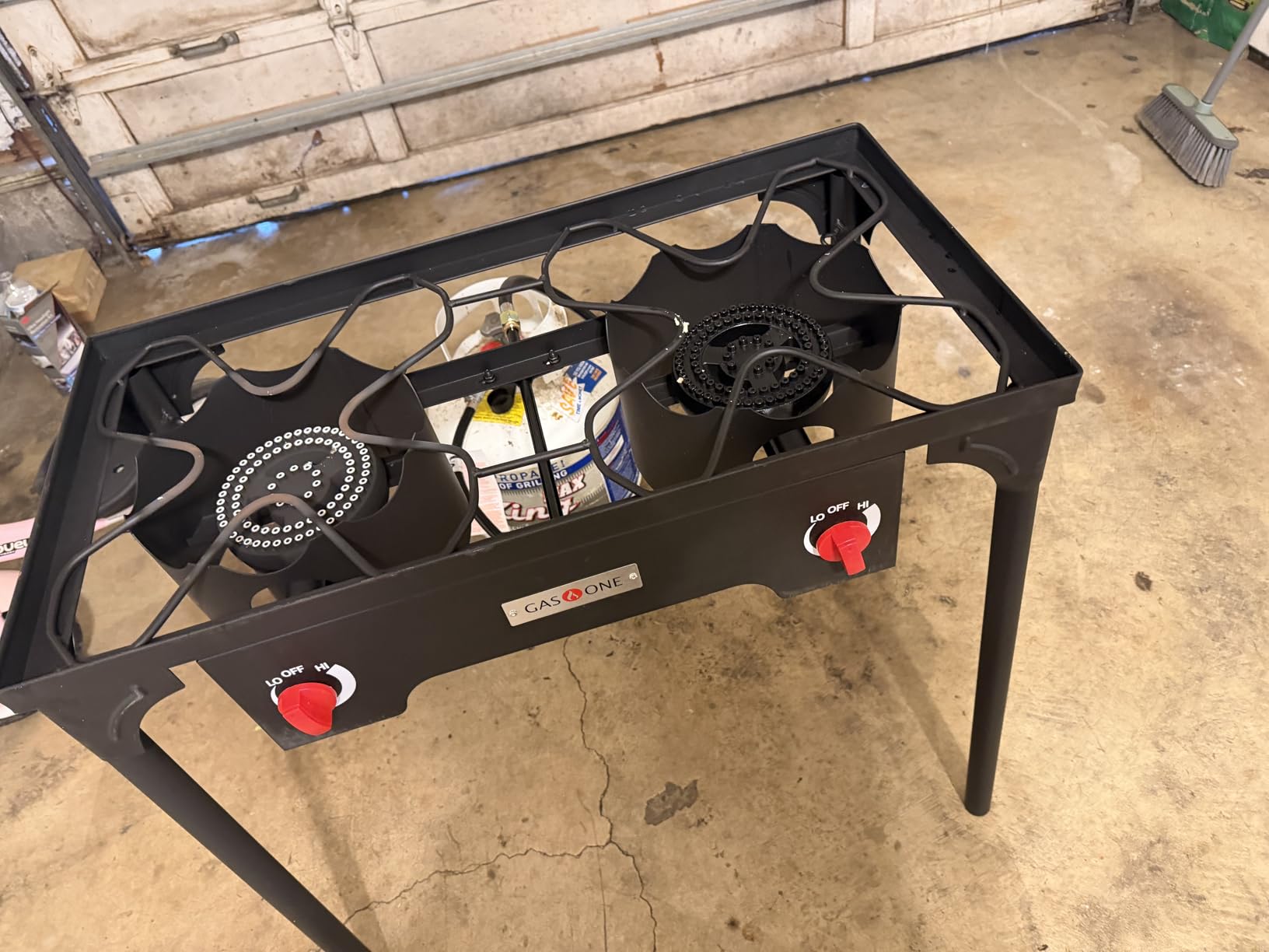 Gas One Propane Double Burner Two Burner Camp Stove Outdoor High Pressure Propane 2 Burner Adjustable PSI Regulator and 4ft Hose With Removable Legs customer photo 1