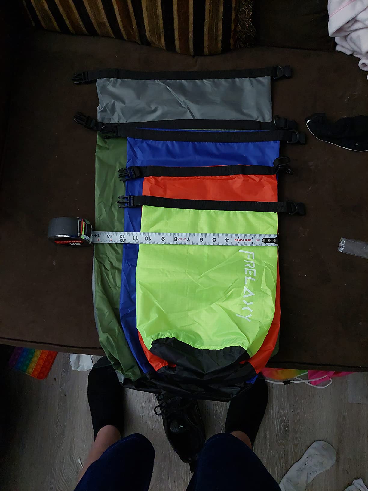 Frelaxy Dry Bag 5 Pack, Ultralight Waterproof Dry Sack for Outdoor Use | Durable material, Waterproof coating, Secure roll top closure, Lightweight, Compact storage, Hiking, camping, kayaking customer photo 2