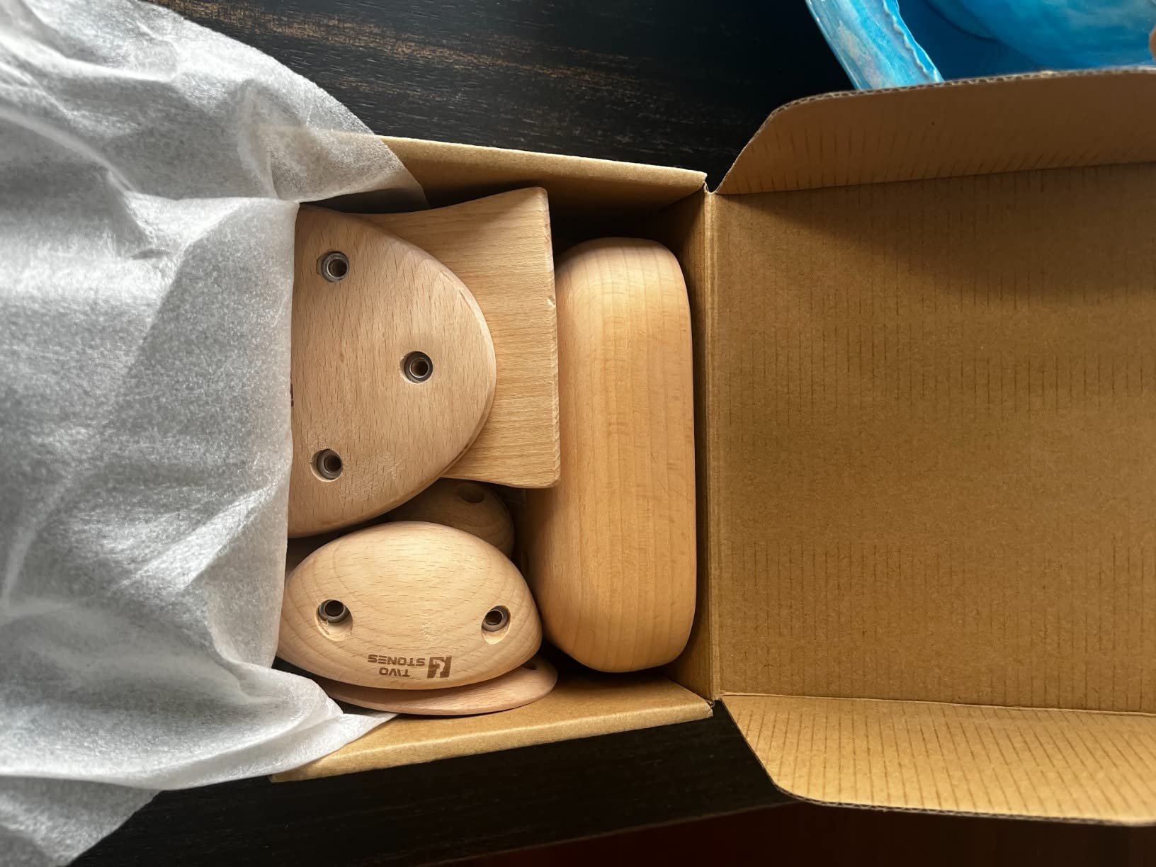 TWO STONES Wooden Rock Climbing Holds Kids and Adults - Variety Screw On Climbing Hand Holds Set customer photo 1