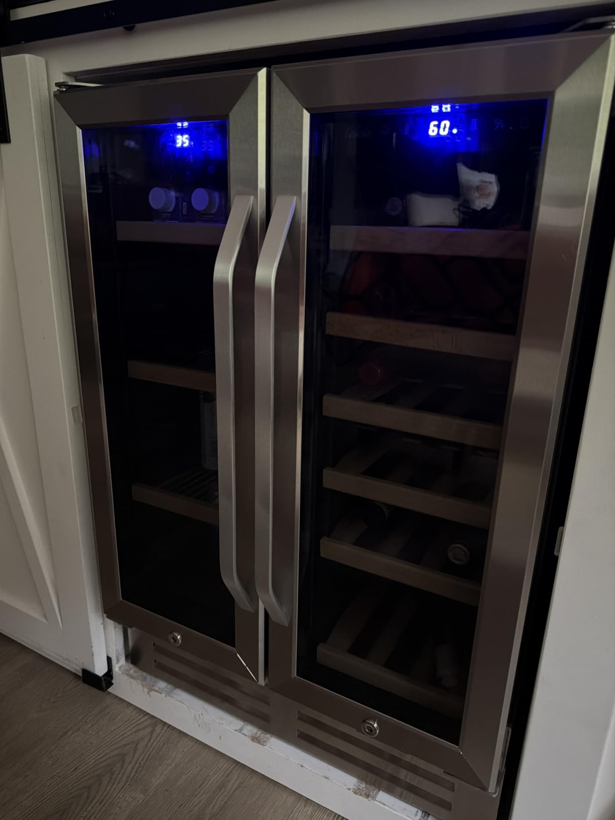 24 Inch Beverage Refrigerator Cooler,210 Cans Wide Beverage and Beer Fridge with Glass Door and Powerful Cooling Compressor, Built-in/Freestanding Drink Fridge for Kitchen, Bar or Office customer photo 2