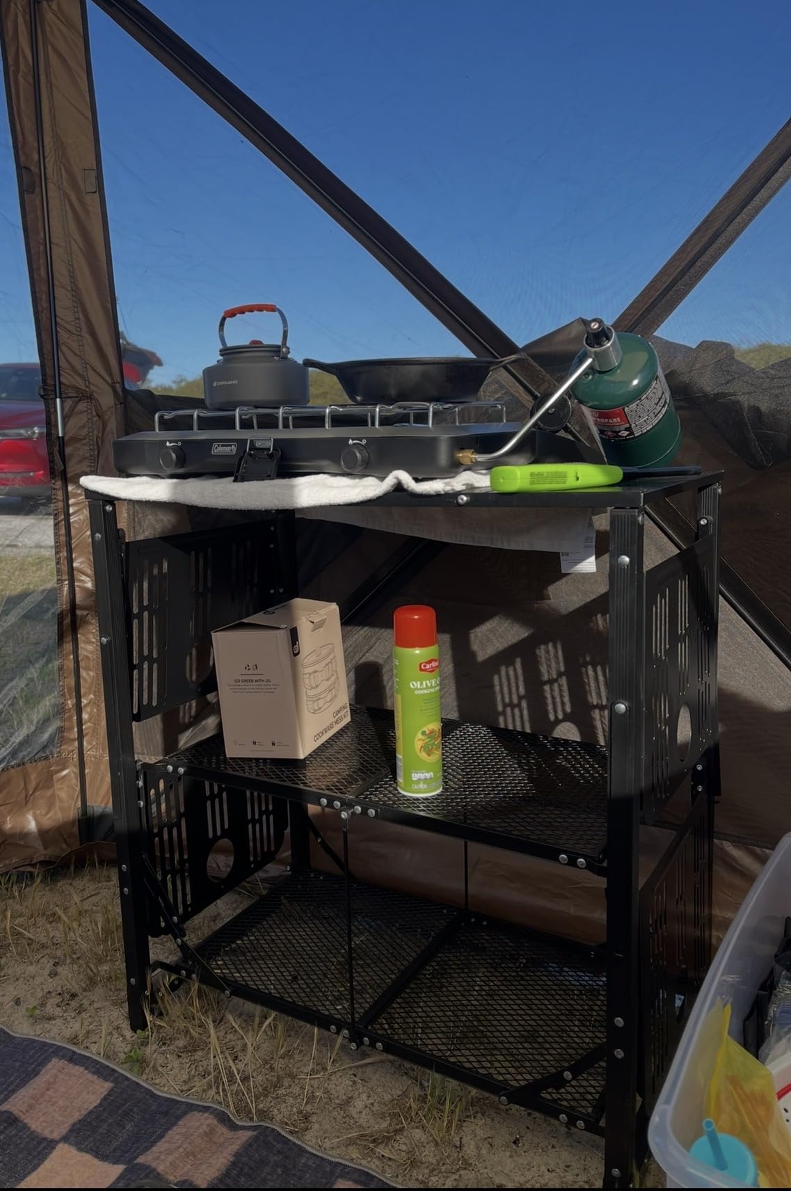 Coleman Triton 2-Burner Propane Stove, Portable Camping Cooktop with 2 Adjustable Burners & Wind Guards, 22,000 BTUs of Power for Camping, Tailgating, Grilling, BBQ, & More customer photo 1
