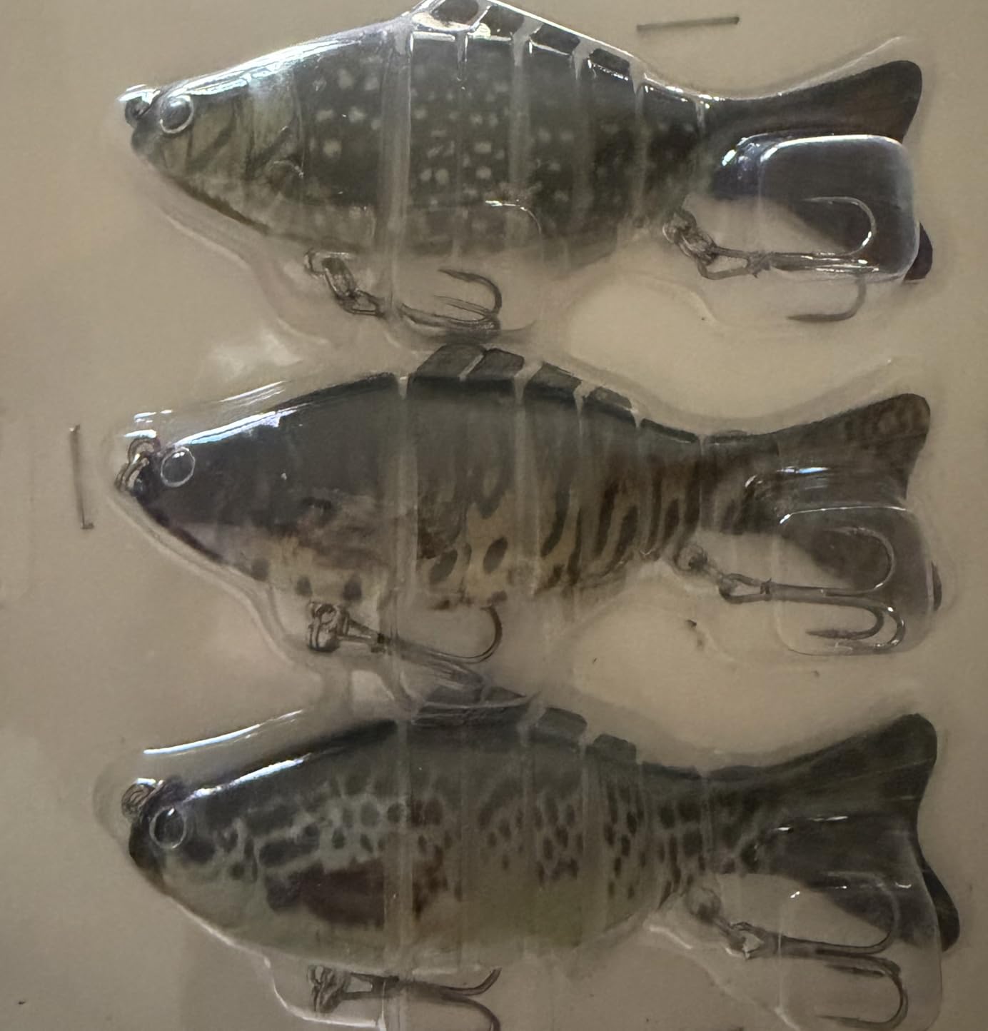 Keenjorika Multi-Jointed Swimbaits, 3 Pack Slow-Sinking Segmented Fishing Lures with Rattle and Treble Hooks for Bass, Trout, Pike and Walleye, Freshwater and Saltwater customer photo 2