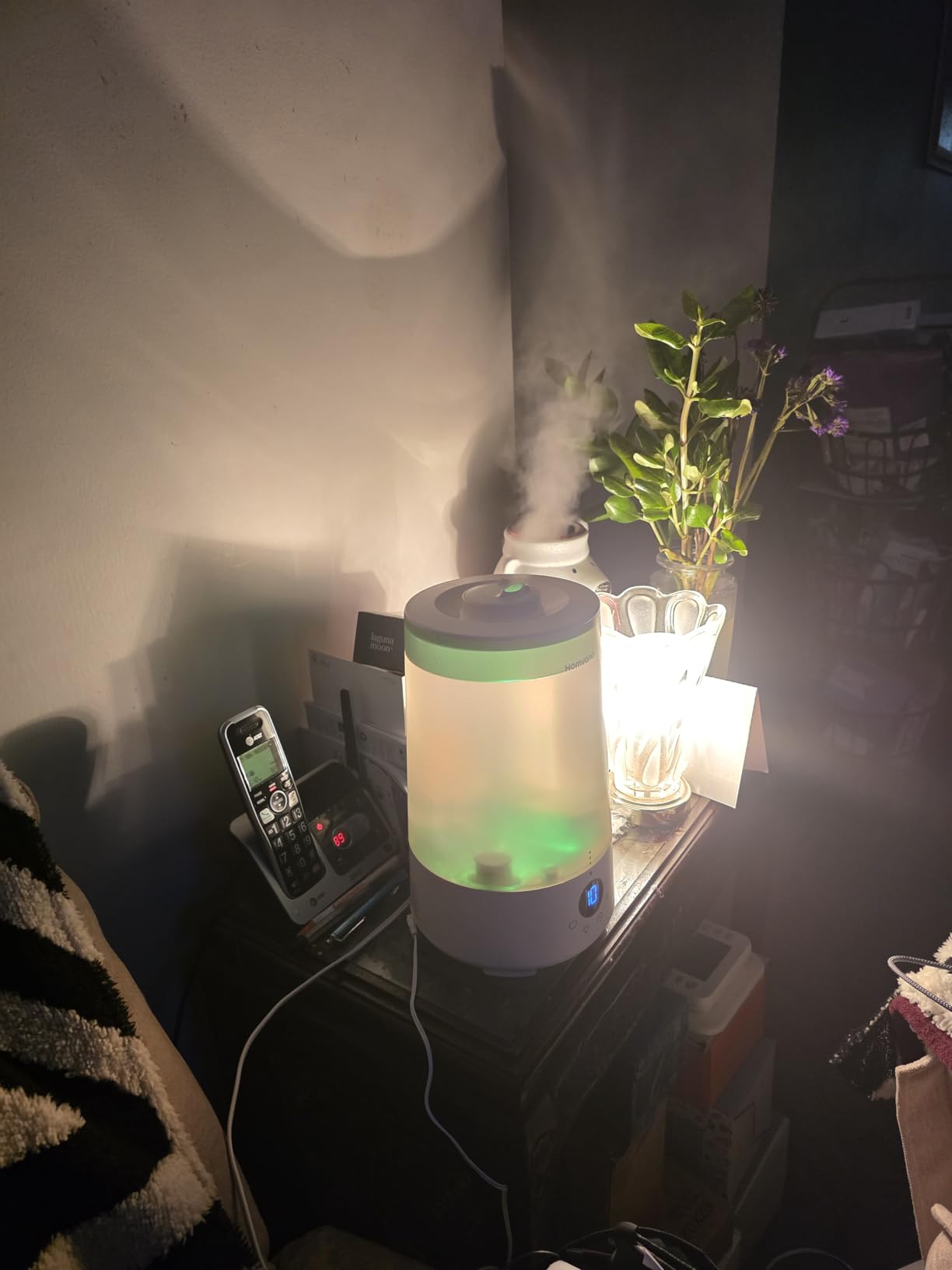 Homvana 3.6L Top-Fill Cool Mist Humidifiers for Bedroom, Large Room(Grey) | 23dB Quiet, Easy-to-Clean 2-in-1 Baby Humidifier & Oil Diffuser for Congestion Relief, Last for 4 Night (Grey) customer photo 1
