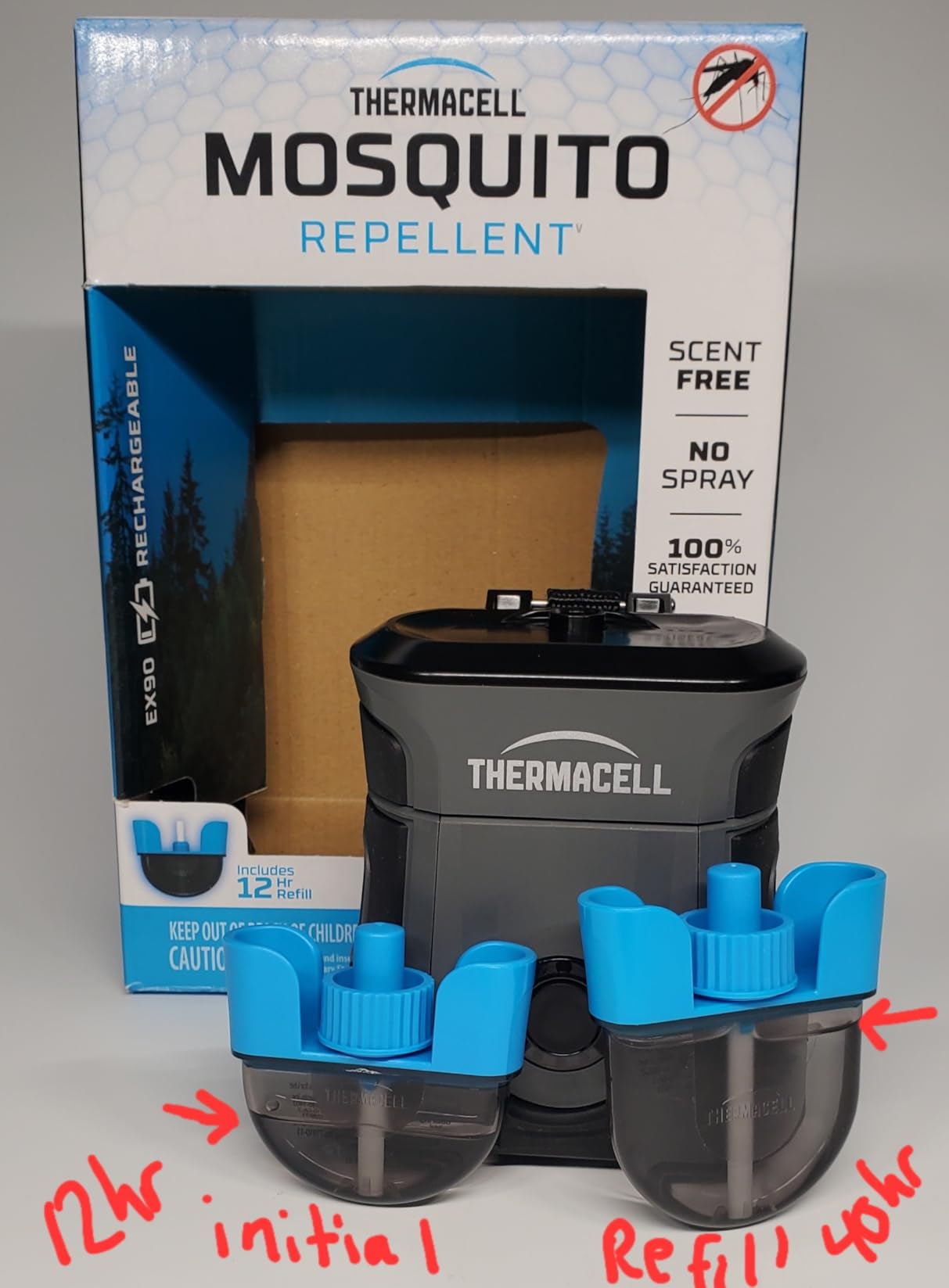 Thermacell Mosquito Repellent Rechargeable Adventure EX-Series EX90; Patio Shield with 9-Hour Battery, Includes 12-Hour Refill, Rubber Armor & Carabiner; Scent Free Bug Spray Alternative customer photo 2