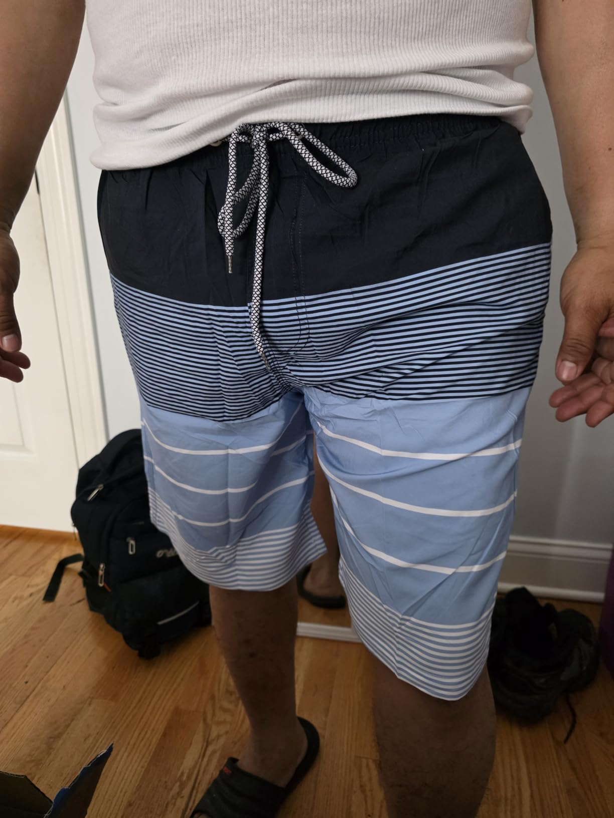 ELETOP Men's Swim Trunks with Mesh Liner 9 Inch Beach Bathing Suit customer photo 1