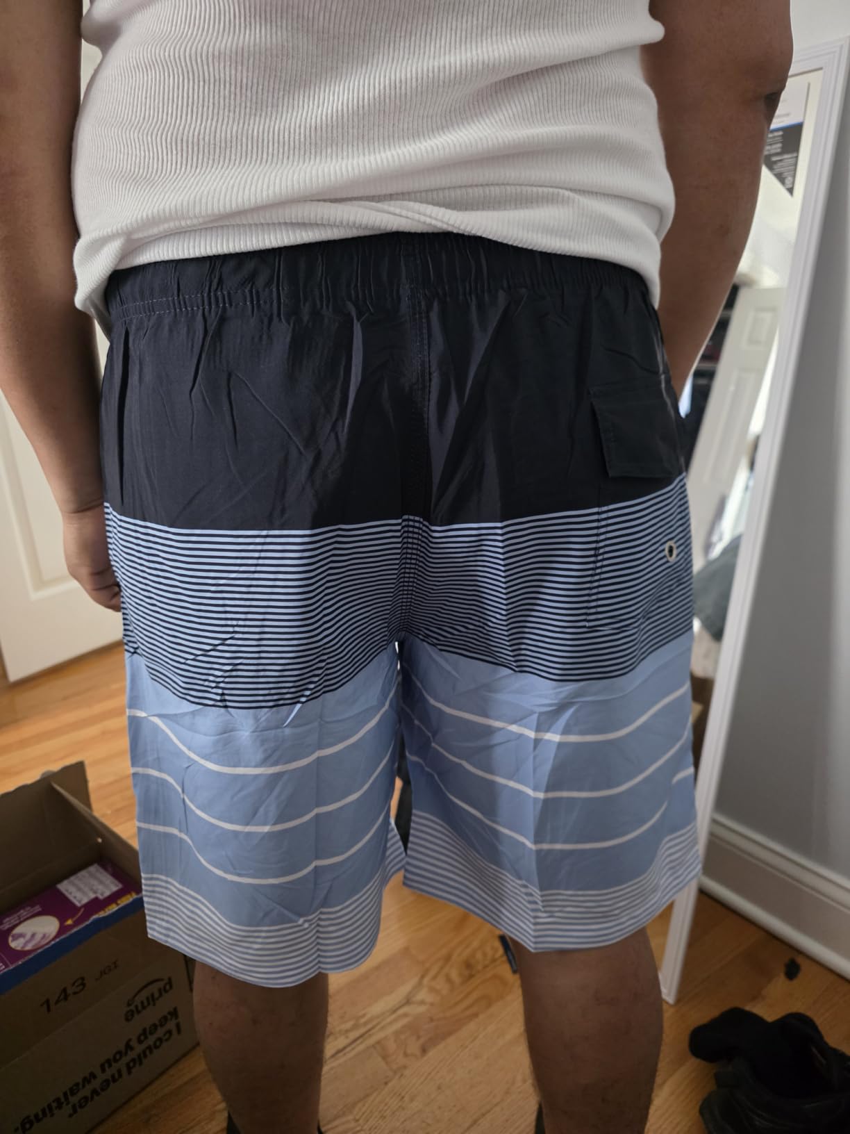 ELETOP Men's Swim Trunks with Mesh Liner 9 Inch Beach Bathing Suit customer photo 2