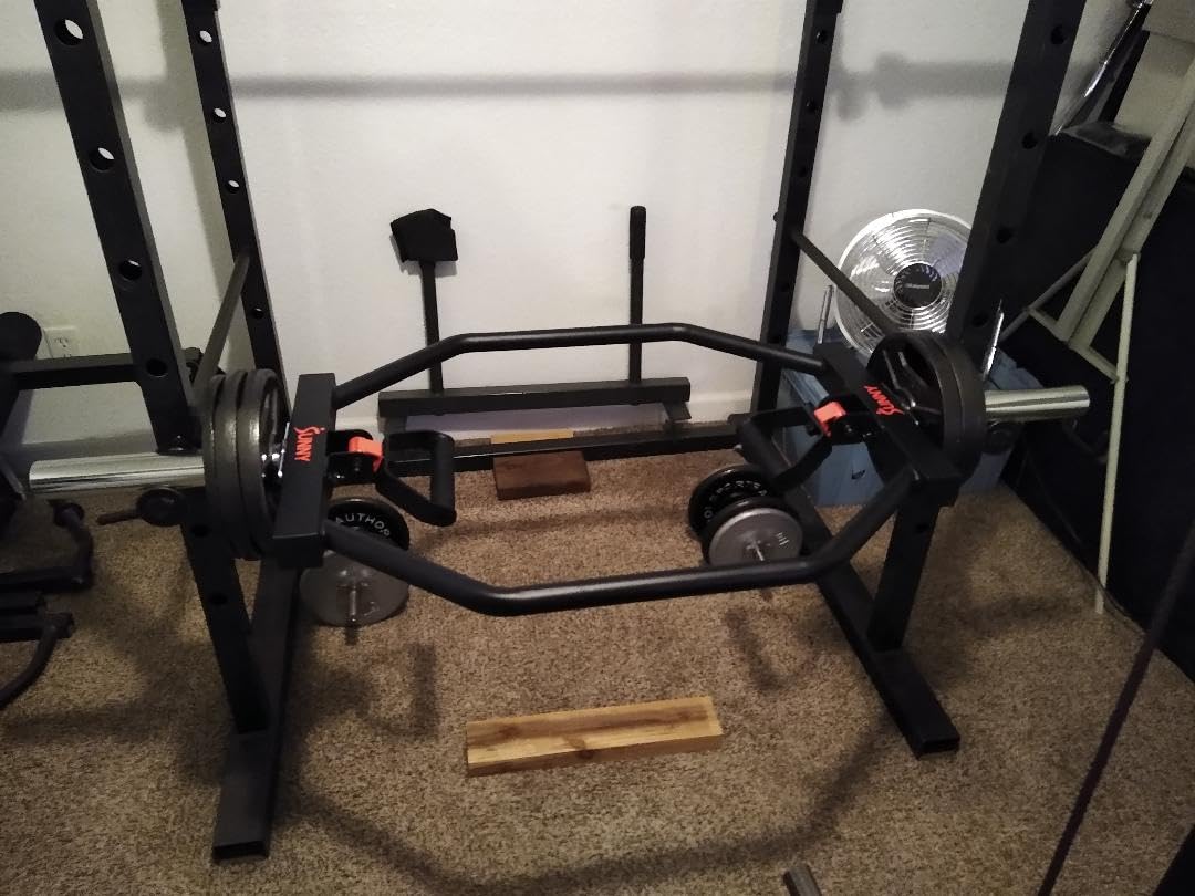 Sunny Health & Fitness Olympic Hex Trap Bar, Swivel Handles for Deadlifts customer photo 1