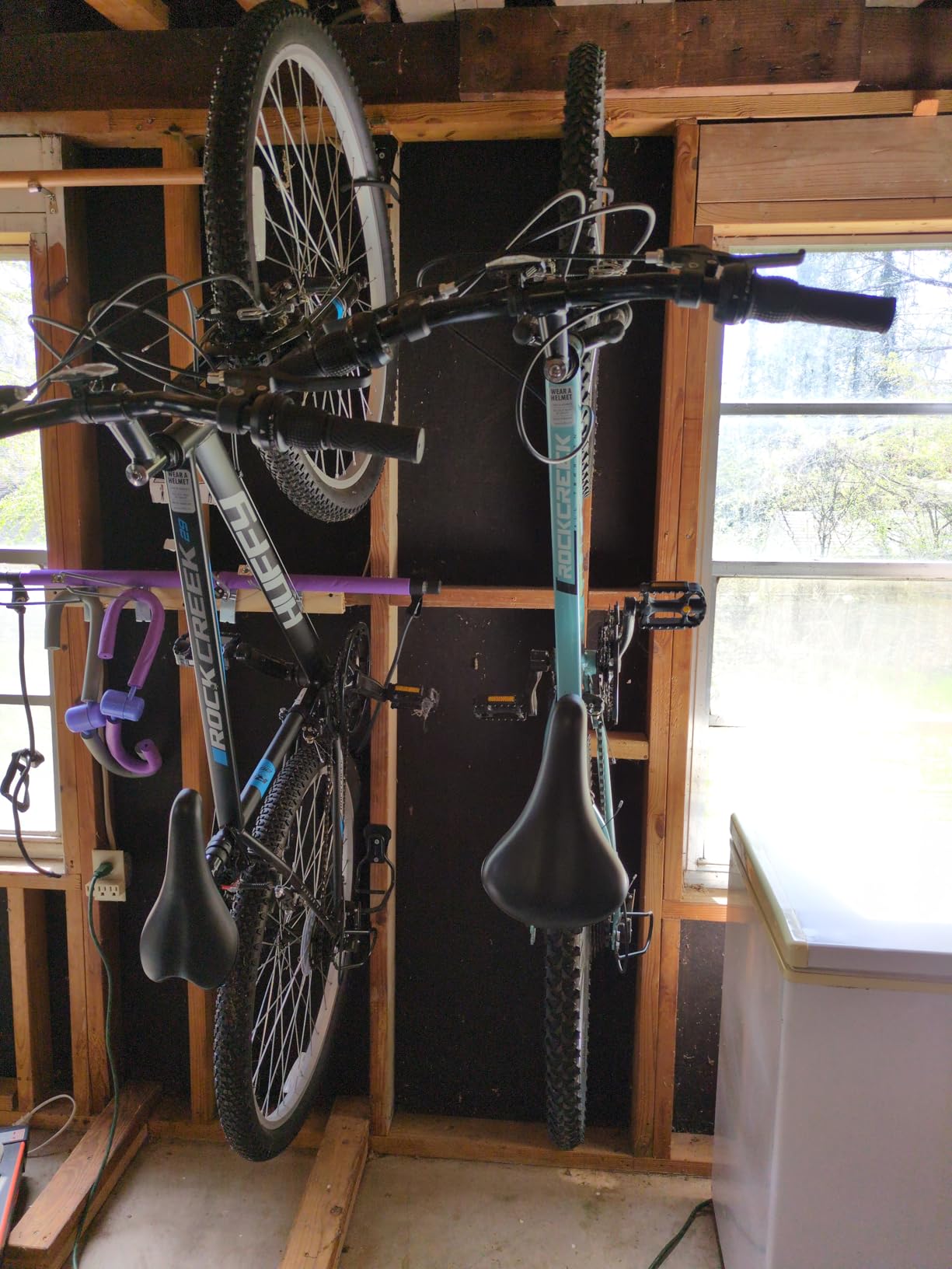 Housolution Bike Wall Mount with Fixed Hook, [2 Pack] Bike Storage Rack | Bike Rack Vertical Stand for Garage - Easily Hang/Detach - with Screws Iron Bike Hanger Brackets customer photo 2
