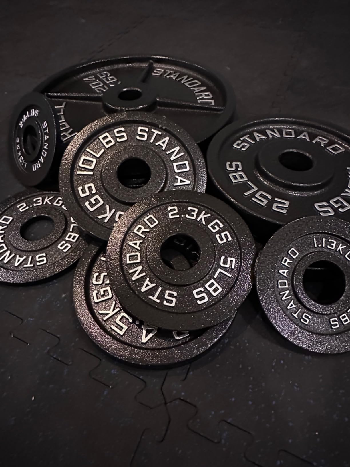 Steel Olympic Plates 175LB Set - 2 inch Olympic Hammertone Coated for Weight Lifting Training customer photo 1