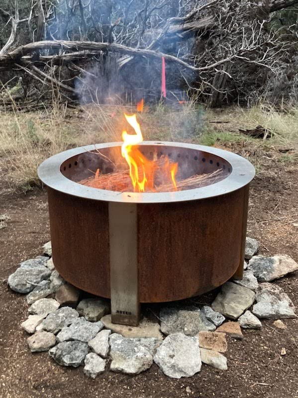 Breeo X Series 24 - Corten Steel Smokeless Fire Pit for Outside - 27.5 in | 62 pounds, smokeless firepit for outside, ideal for families, compatible with wide range of Breeo accessories customer photo 1