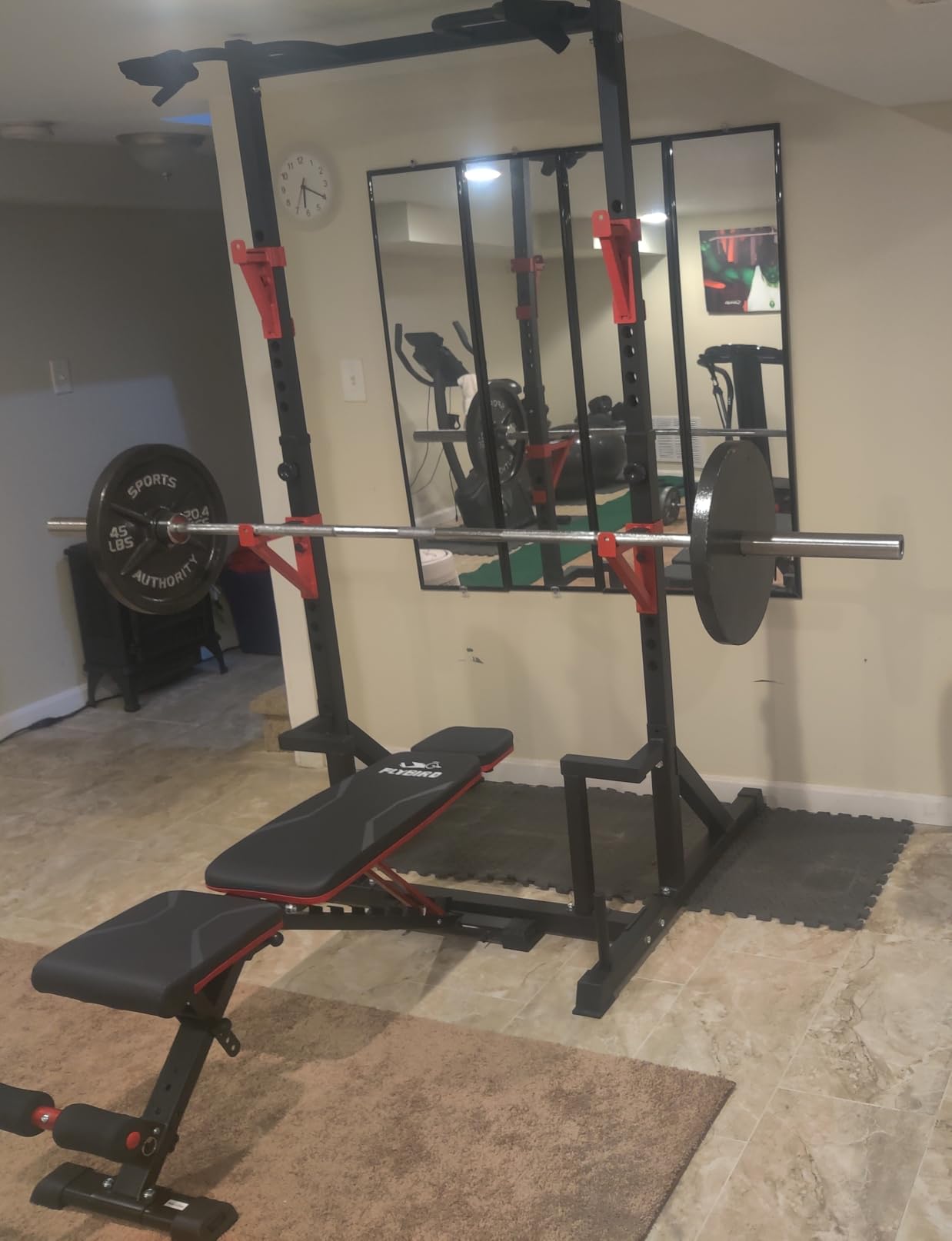 CANPA Multifunction Power Rack with Pull up Bar, Heavy Capacity and Adjustable Squat Stand Rack for Home Gym Equipment, Power Rack Cage customer photo 2