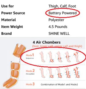 SHINE WELL Air Compression Leg Massager with Heat for Circulation and Pain Relief, Foot Calf & Thigh Recovery Compression Boots, Sequential Compression Device for Workout Relaxation, Gift for Mom Dad customer photo 1