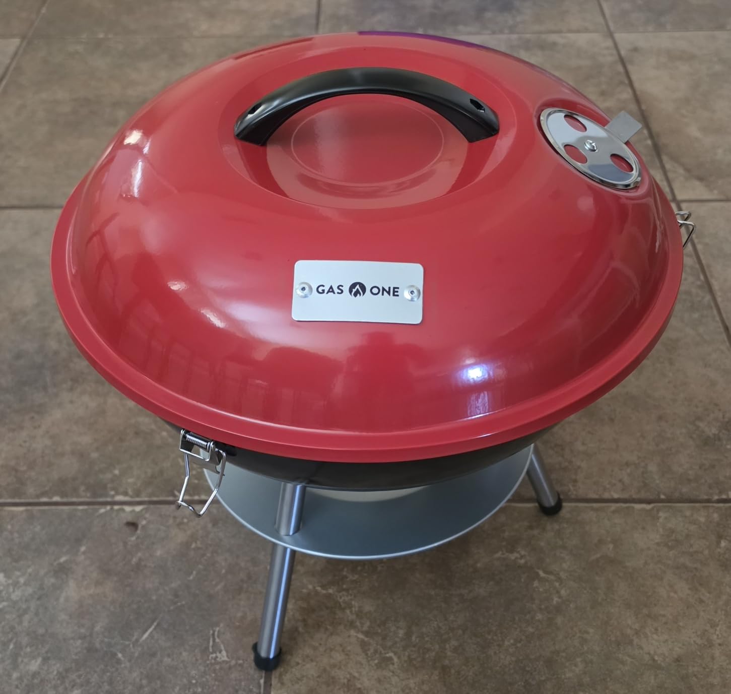 Gas One 14-inch Portable Barbecue Grill with 3-Point Locking Lid for Heat Preservation - Dual Venting System - Small Charcoal Grill for Backyard, Camping, Boat customer photo 2