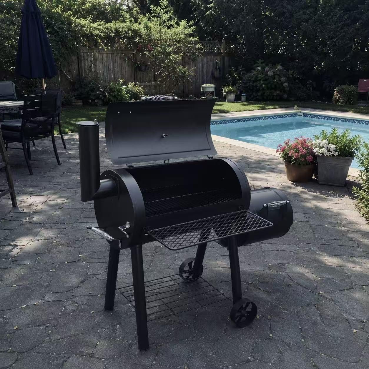 Captiva Designs Heavy Duty Outdoor Smoker,Extra Large Cooking Area(941 sq.in. in Total) Offset Smoker, Best Charcoal Smoker and Grill Combo for Outdoor Garden Patio and Backyard Cooking customer photo 1