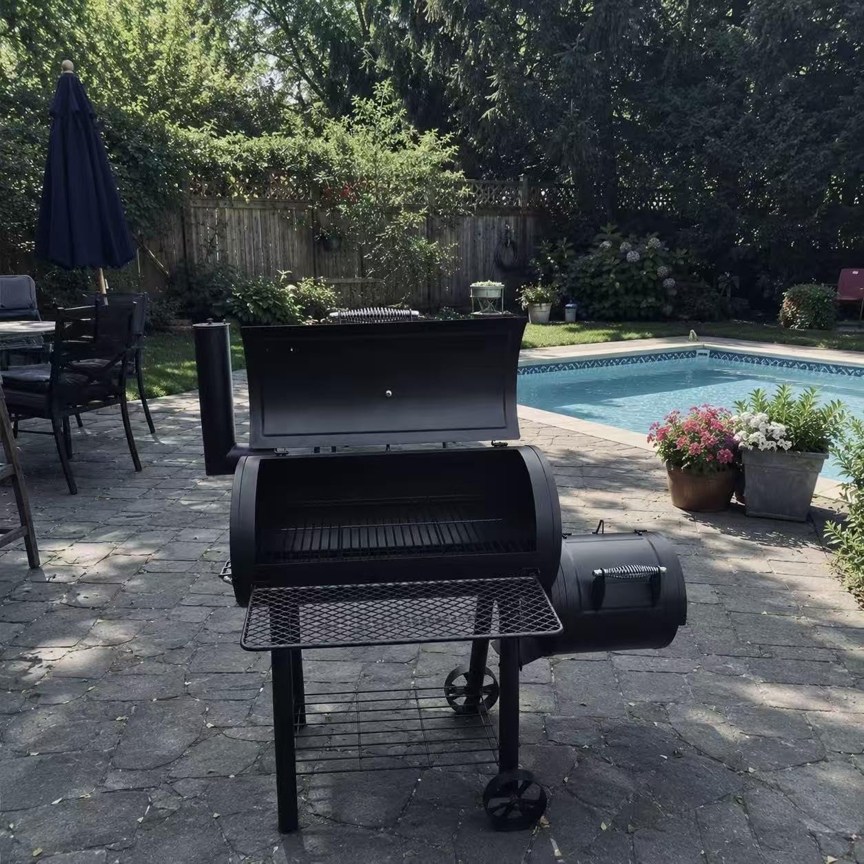 Captiva Designs Heavy Duty Outdoor Smoker,Extra Large Cooking Area(941 sq.in. in Total) Offset Smoker, Best Charcoal Smoker and Grill Combo for Outdoor Garden Patio and Backyard Cooking customer photo 2