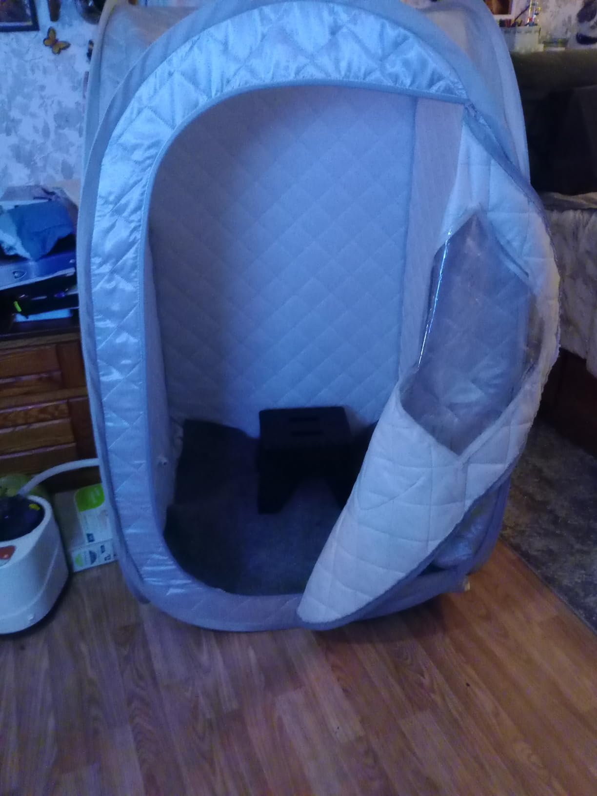 Smartmak Portable Steam Sauna Tent, Full Body Foldable One Person Spa Room for Detox Therapy Without Steamer (33.49 * 33.49 * 55.16in Darkgrey) customer photo 1