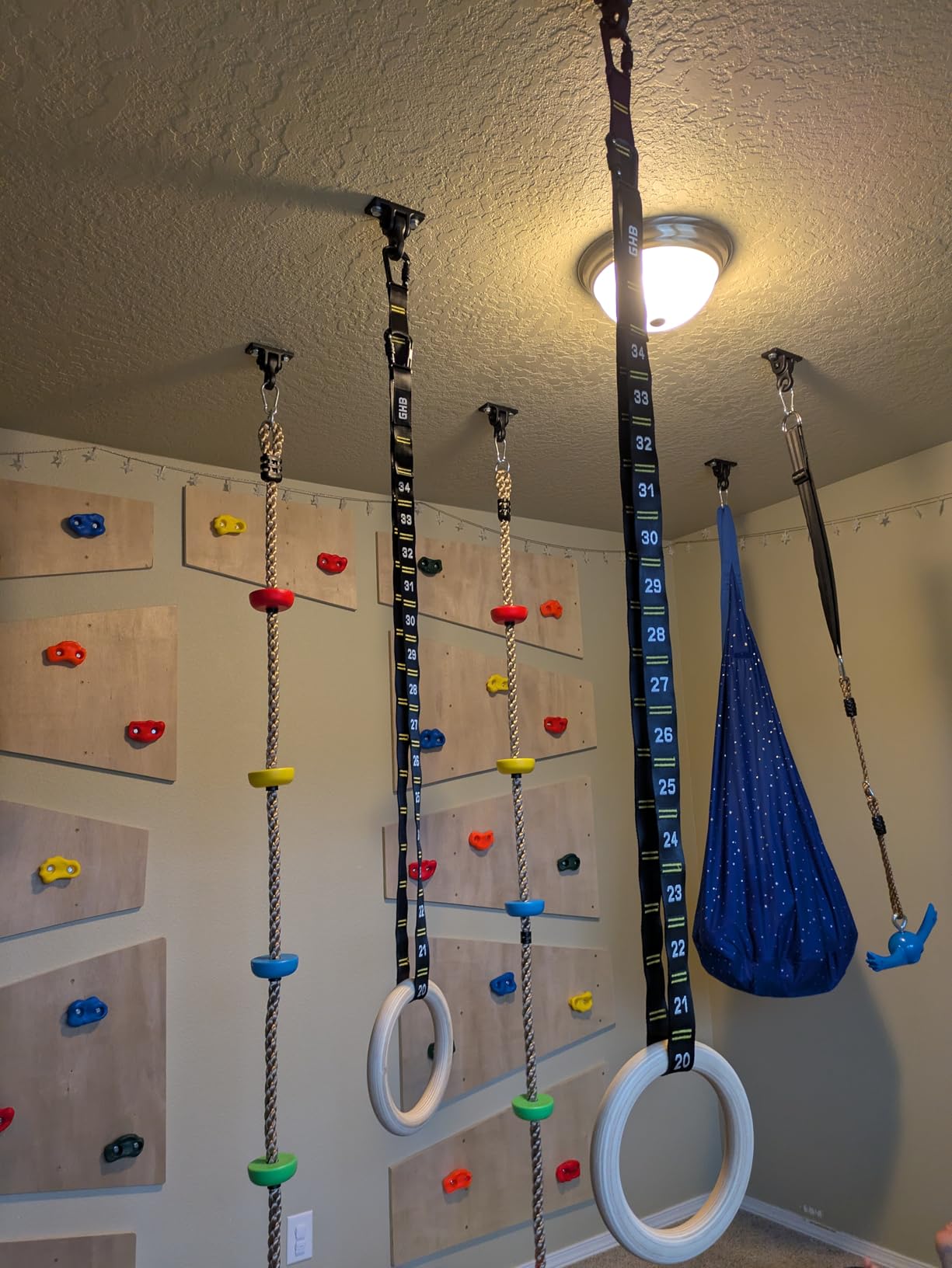 GHB Gymnastic Rings Wooden Gym Rings 1.25