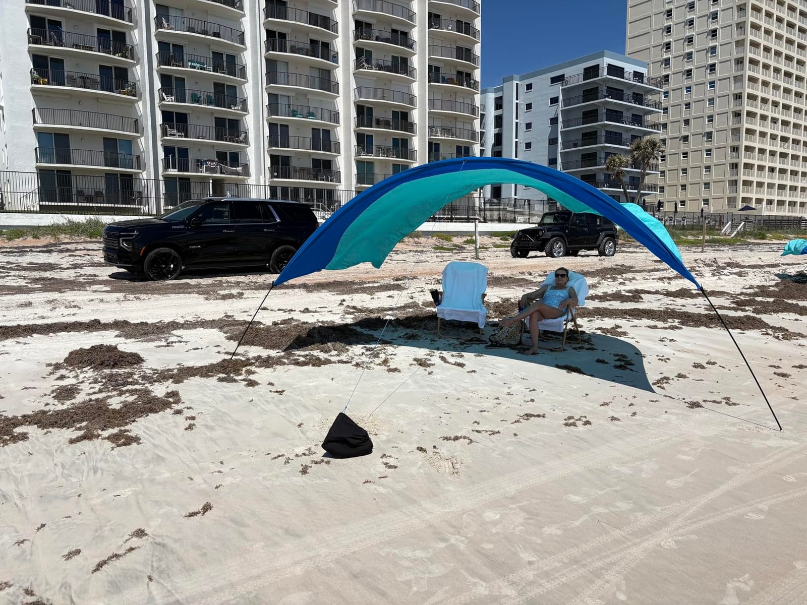 Shibumi Shade Quiet Canopy Version | Beach Tent | Sets Up in 3 Mins | 150 Sq. Ft. of Shade for up to 8 People | Includes Wind Assist | UPF 50+ Sun Protection customer photo 1