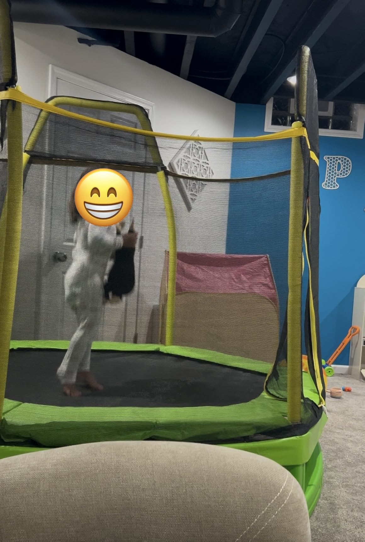 Giantex 7 Ft Trampoline for Kids, Heavy Duty Steel Frame Small Mini Toddler Trampoline, Great Gifts for Boys Girls, Outdoor Indoor Kids Trampoline with Net, for Age 3-8 customer photo 1