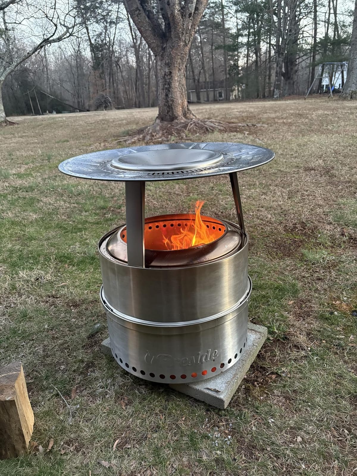 TURBRO 19 Inch Smokeless Fire Pit for Outdoor Wood Burning, Portable Stainless Steel Camping Stove with Stand, Removable Ash Pan, Waterproof Storage Bag, Unique Nested Design, Pluto R19-PG, Black customer photo 1