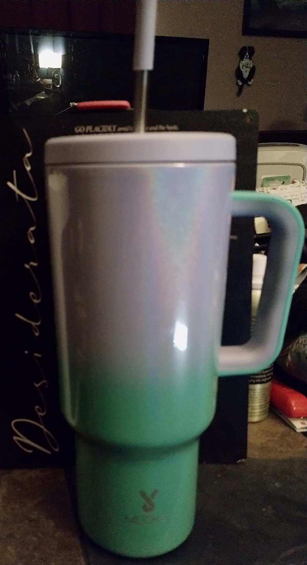 Meoky 40oz Tumbler with Handle, Leak-proof Lid and Straw, Insulated Coffee Mug Stainless Steel Travel Mug, Keeps Cold for 34 Hours or Hot for 10 Hours (Night) customer photo 2