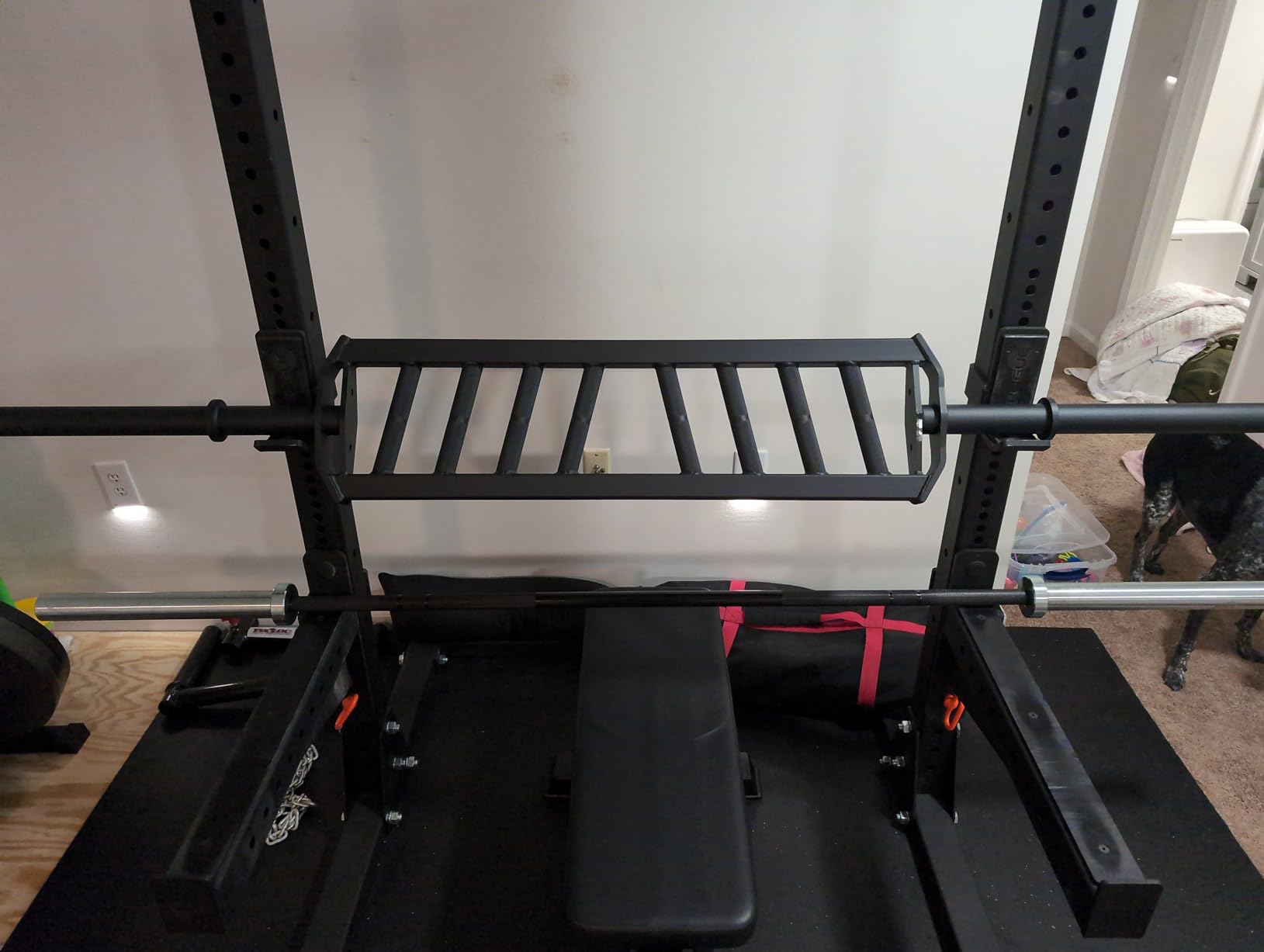 Titan Fitness Hybrid Angled Multi-Grip Olympic Barbell V3, Rated 1,900 LB, Rackable Swiss/Football Bar customer photo 2