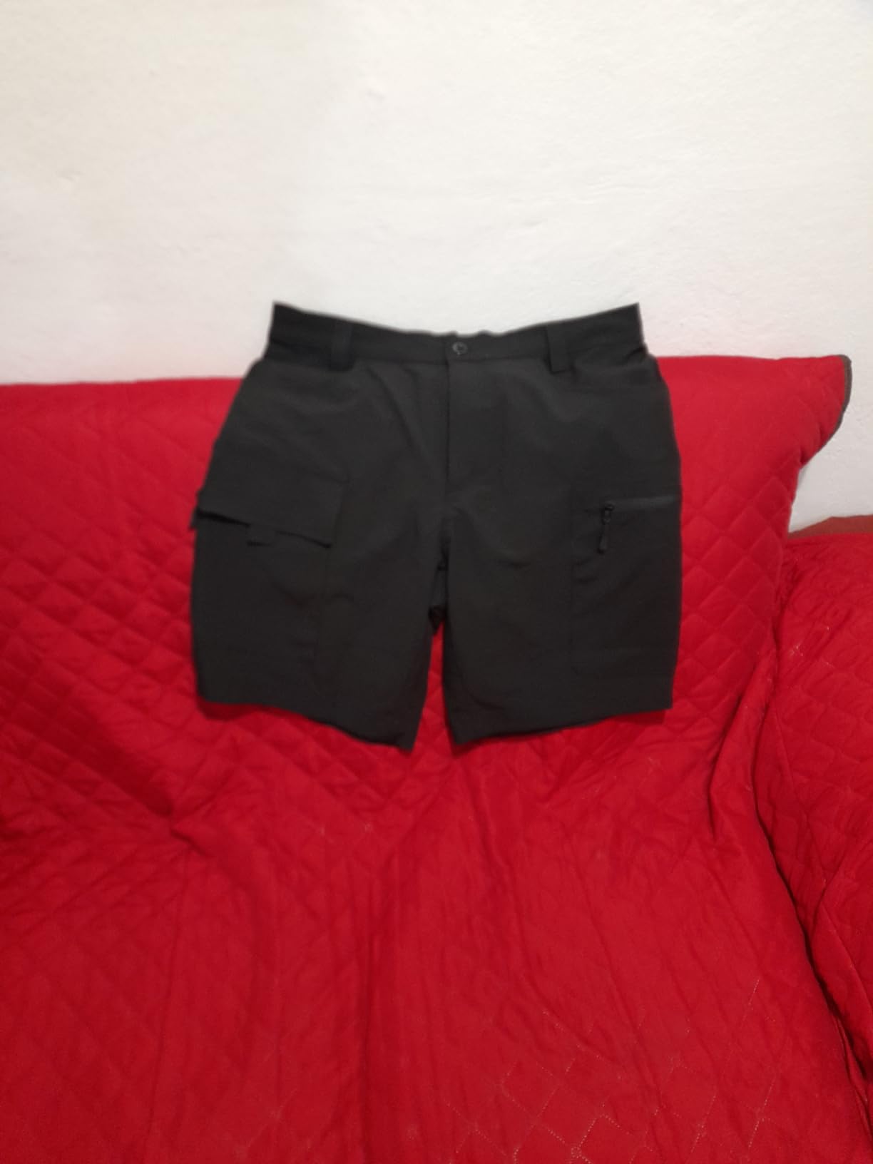 Hiauspor Men's Hiking Cargo Shorts: Quick Dry Lightweight with 6 Pockets | 4-Way Stretch, Water Resistant, Ripstop Fabric, Zipper Pockets, Elastic Waist customer photo 2