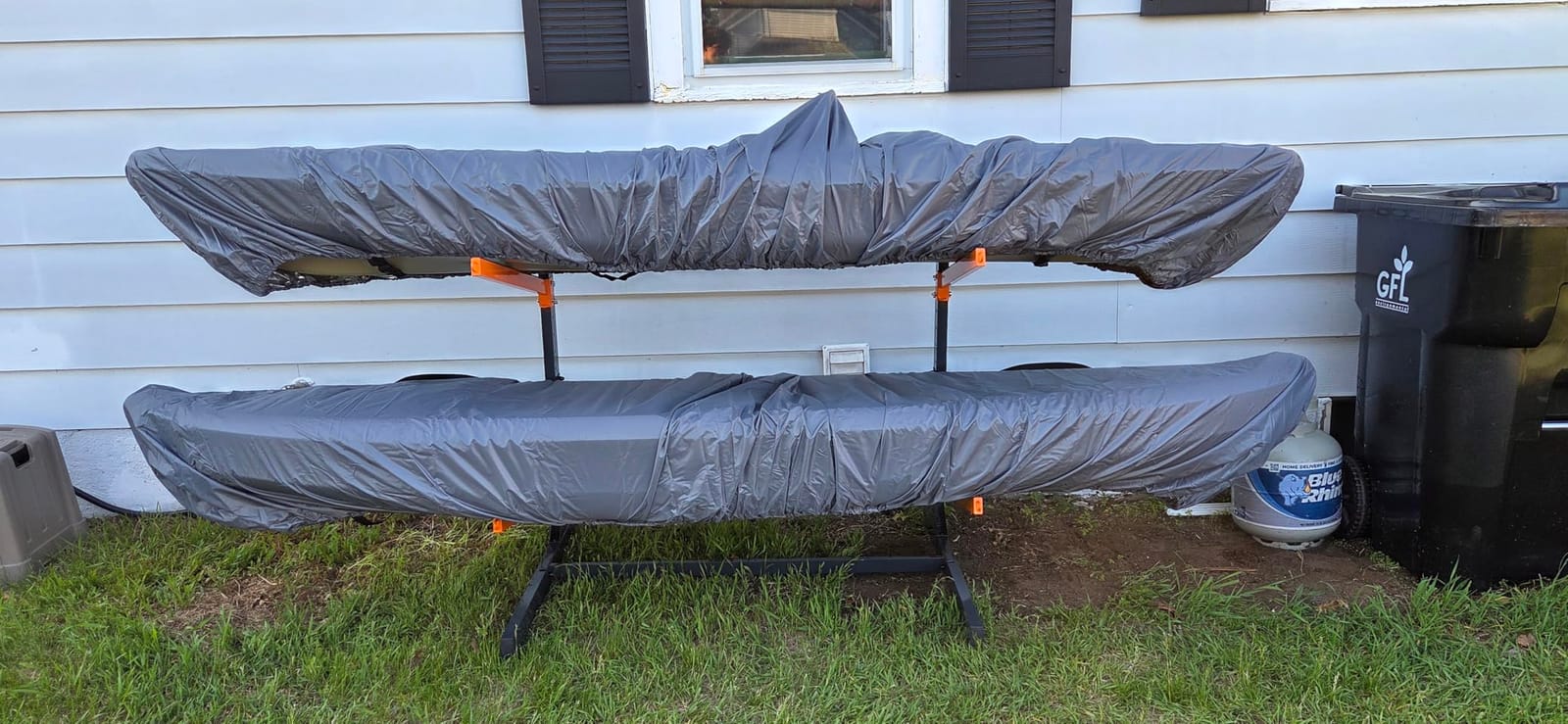 10-16FT Waterproof Kayak Covers for Outdoor Storage, Canoe Cover Accessories, Boat Cover Oxford Shade Marine Cockpit Dust Cover UV Protection Ultra Sunblock Shield for Fishing Boat Kayak Canoe customer photo 2