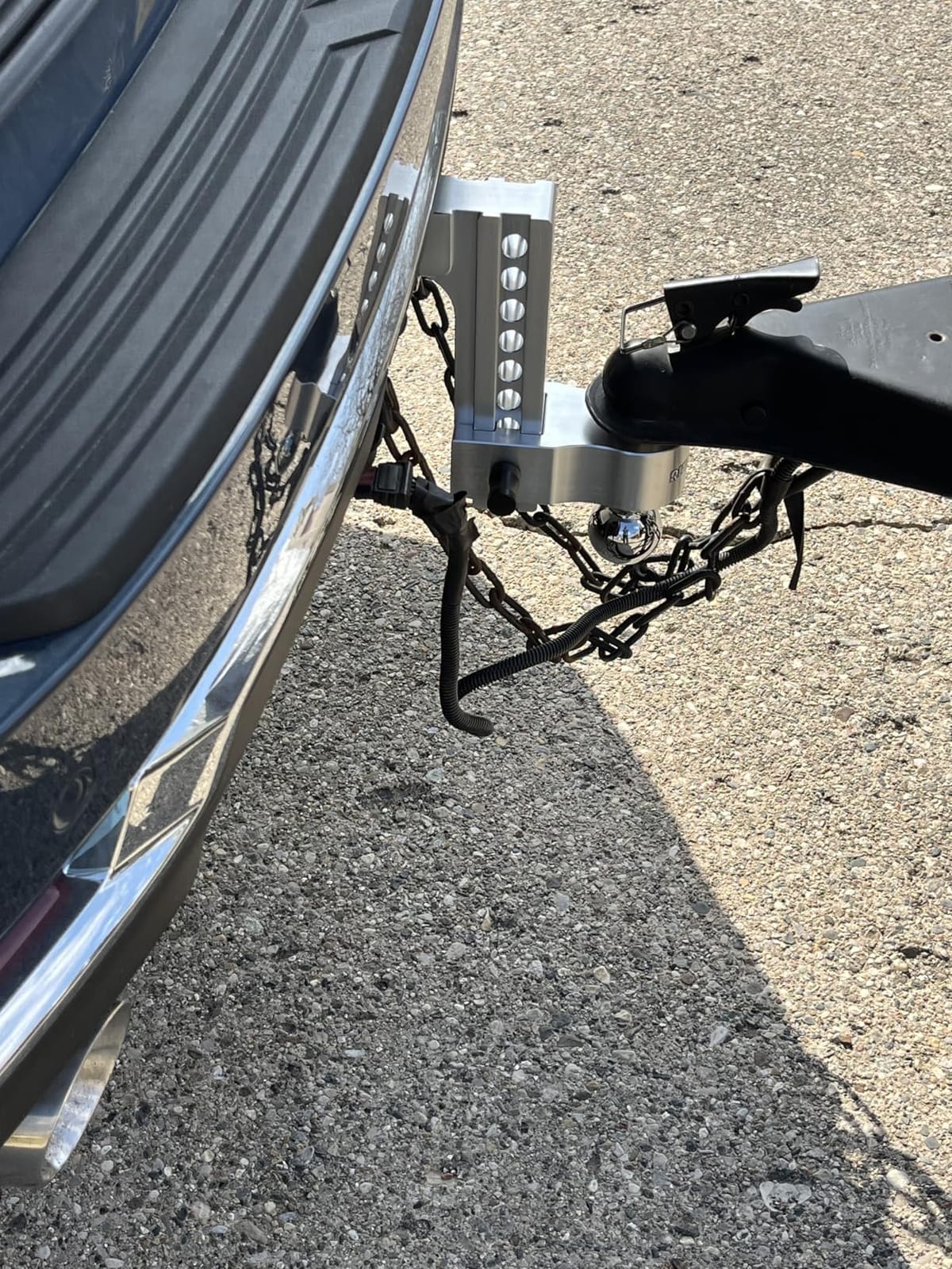 Rhino USA Adjustable Trailer Hitch (2in Receiver) - 6in Drop/Rise | 12,500lbs GTW, Heavy Duty Aluminum. Weatherproof Double Anti-Theft Locking Hitch Pins Included for Towing. Black customer photo 2