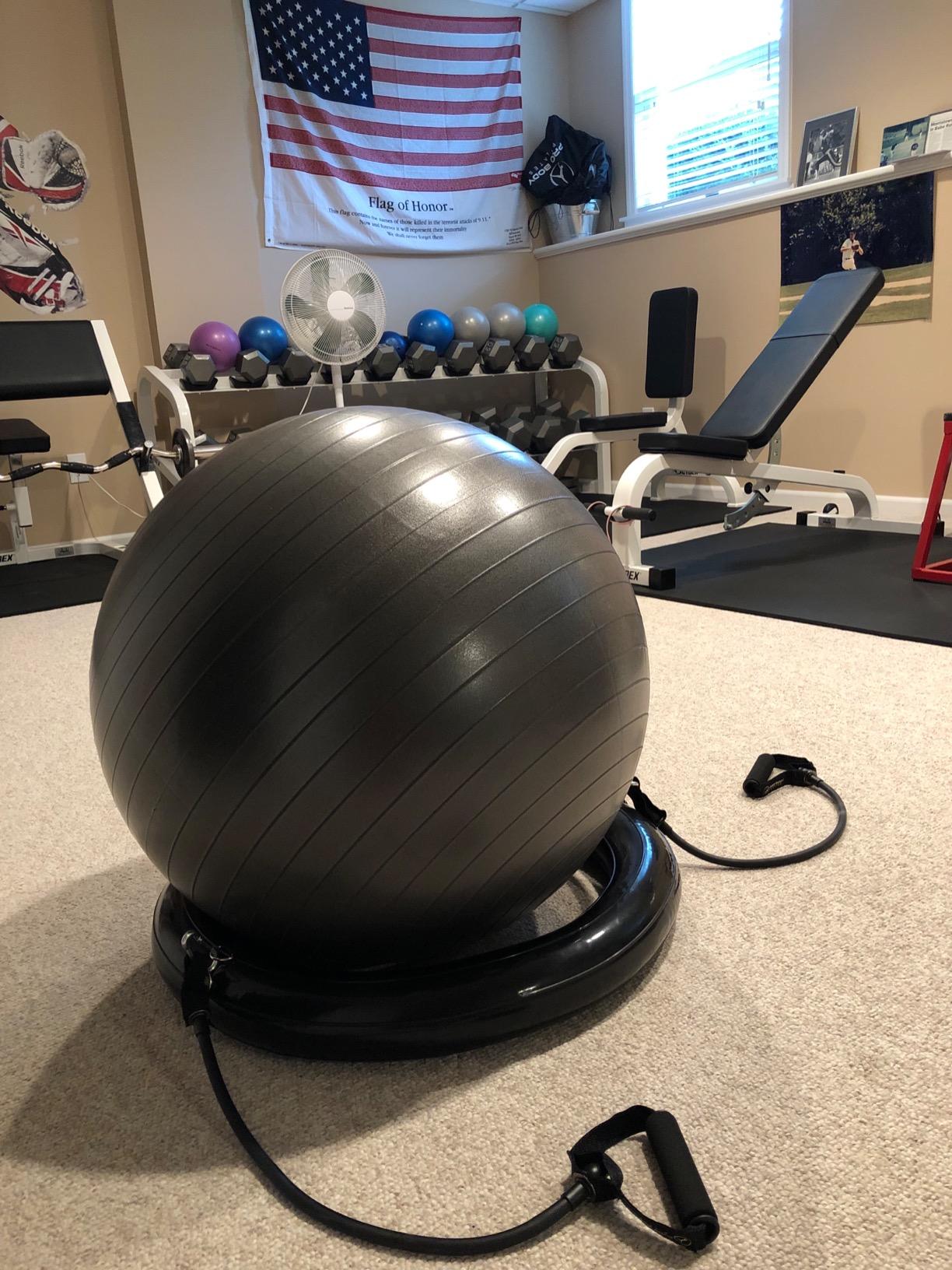 ProBody Pilates Yoga Ball Chair for Office - with Resistance Bands | 2 Clip-in Resistance Loops (15-20 lb), Stability Ring, 880 lb Anti-Burst, Exercise Ball Chair, Balance Ball Chair customer photo 2