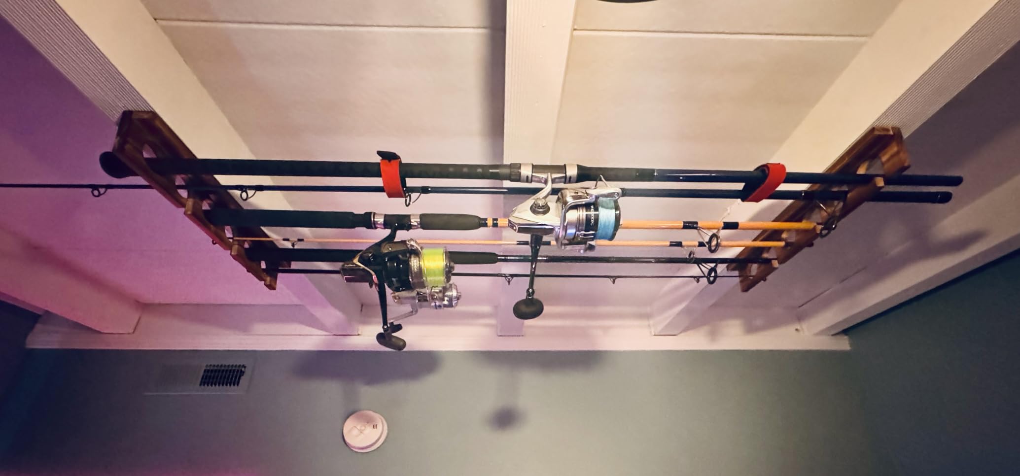 Ghosthorn Fishing Rod Holder, Wall or Ceiling Mounted Pole Rack Garage | Fishing Rod Rack Holds Up to 6 Rods, Fishing Pole Holder with Wall or Ceiling Mount Design for Garage Storage Organizer customer photo 2