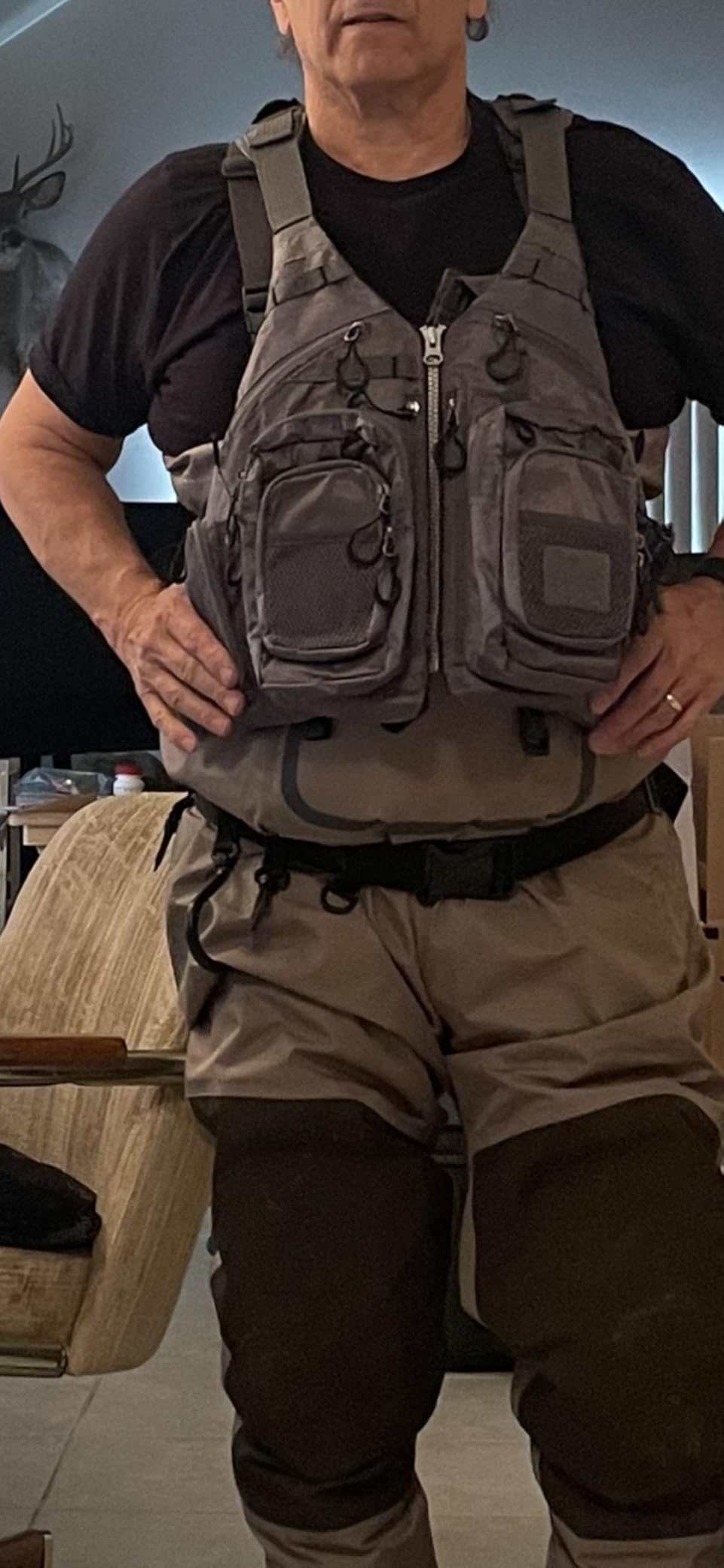 JKSPORTS Fly Fishing Vest - Fishing Safety Life Jacket for Swimming, Sailing, Boating, Kayak customer photo 2
