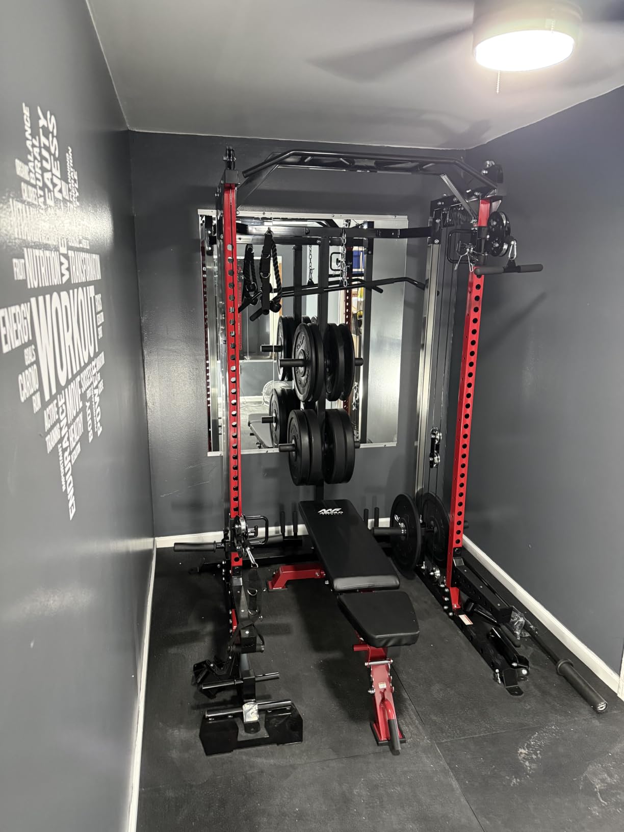 Mikolo HR06 Power Cage with Aluminum Pulleys, 2000LB Power Rack with Independent Dual Pulley System, Multi-Function Home Gym Workout Machine for Cable Crossover customer photo 1