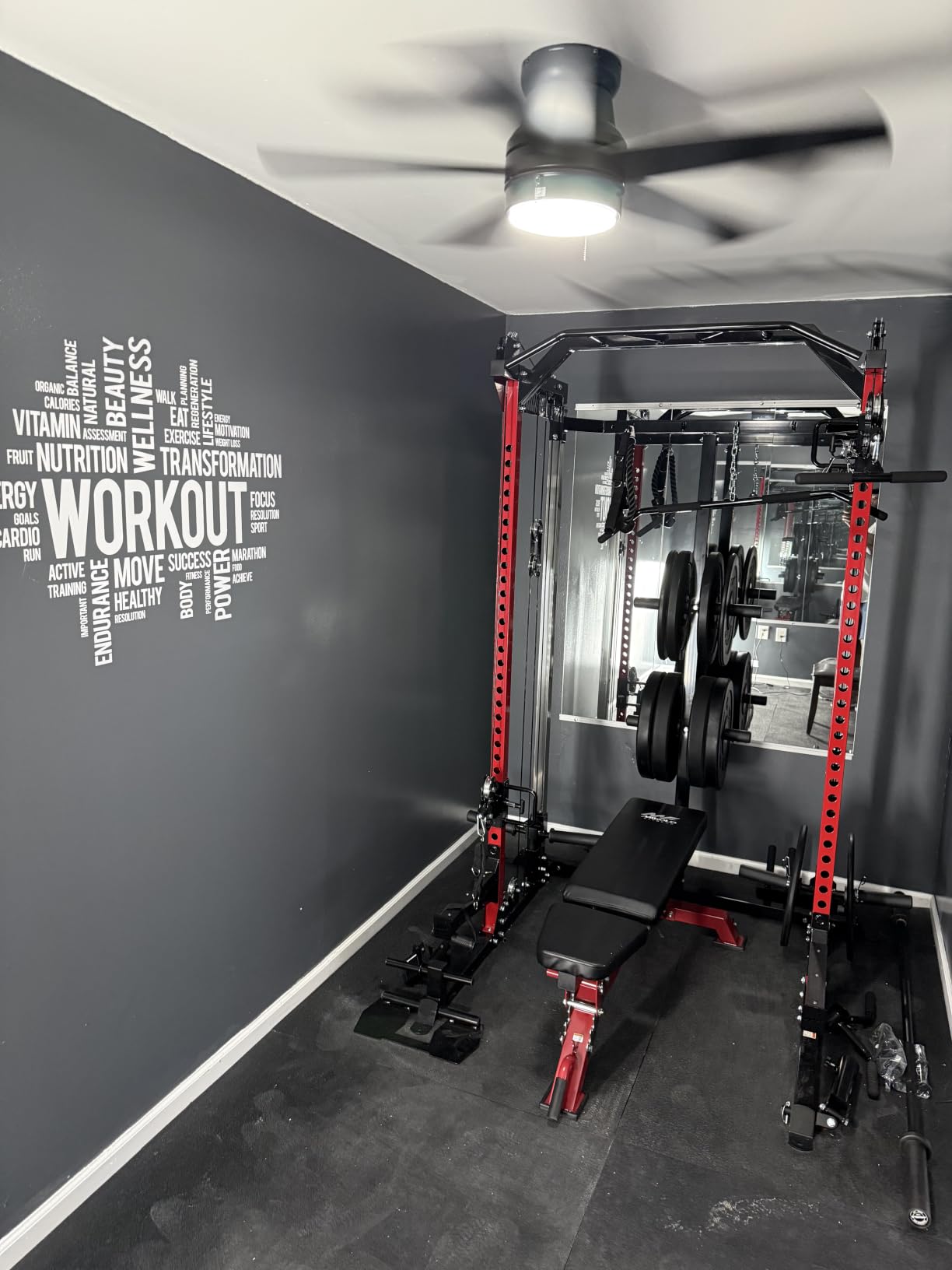 Mikolo HR06 Power Cage with Aluminum Pulleys, 2000LB Power Rack with Independent Dual Pulley System, Multi-Function Home Gym Workout Machine for Cable Crossover customer photo 2
